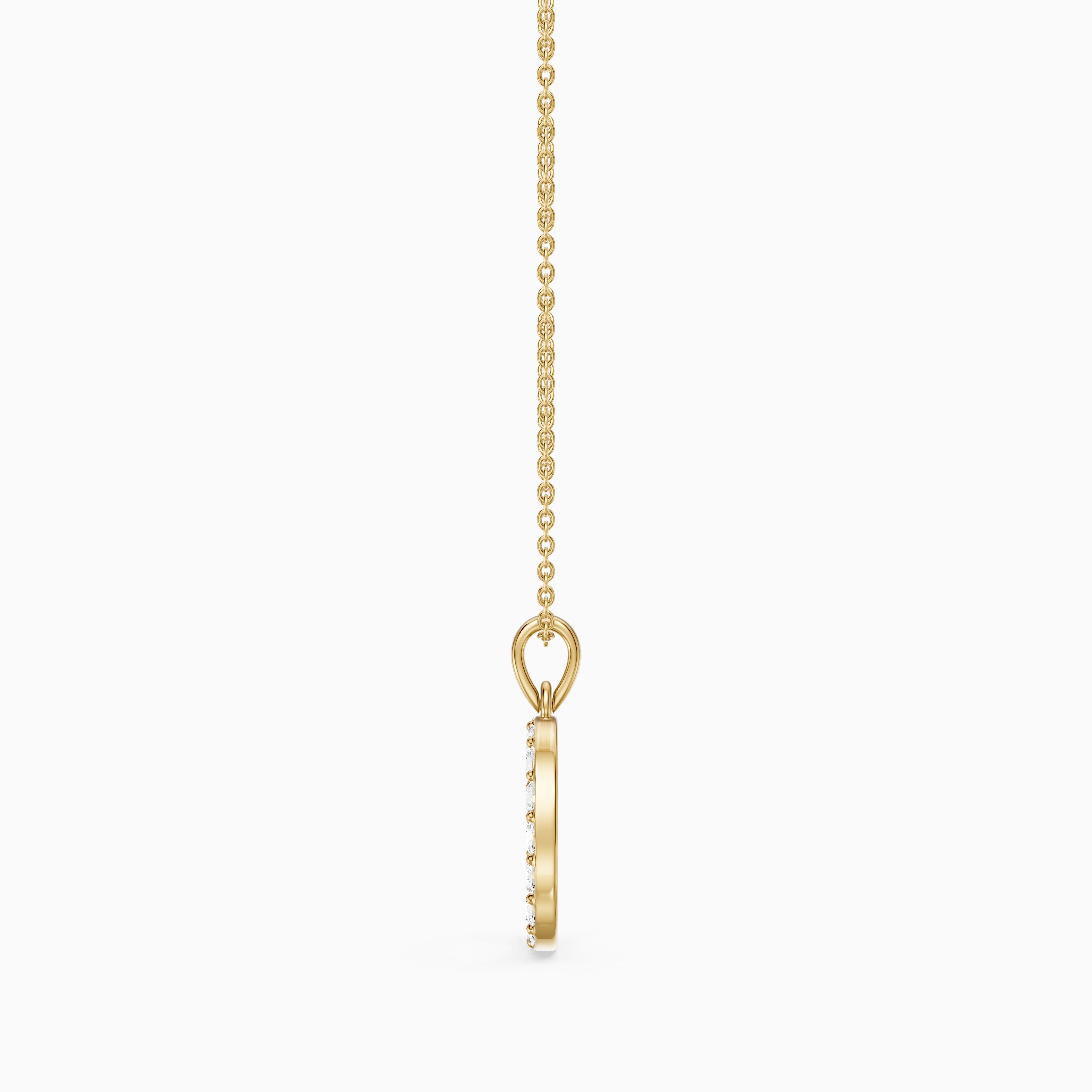 Elowen Lab Grown Diamond O Initial Pendant Necklace