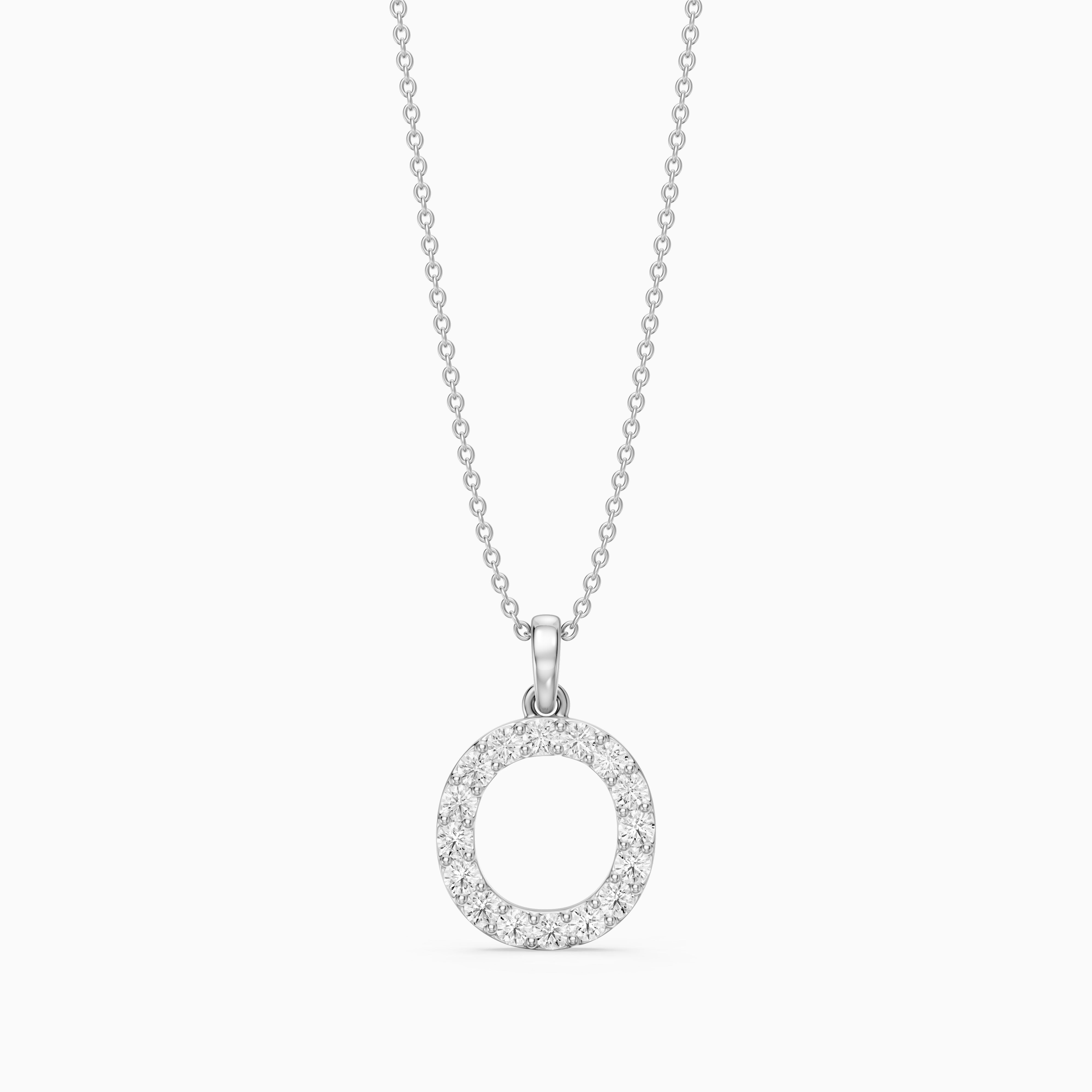 Elowen Lab Grown Diamond O Initial Pendant Necklace