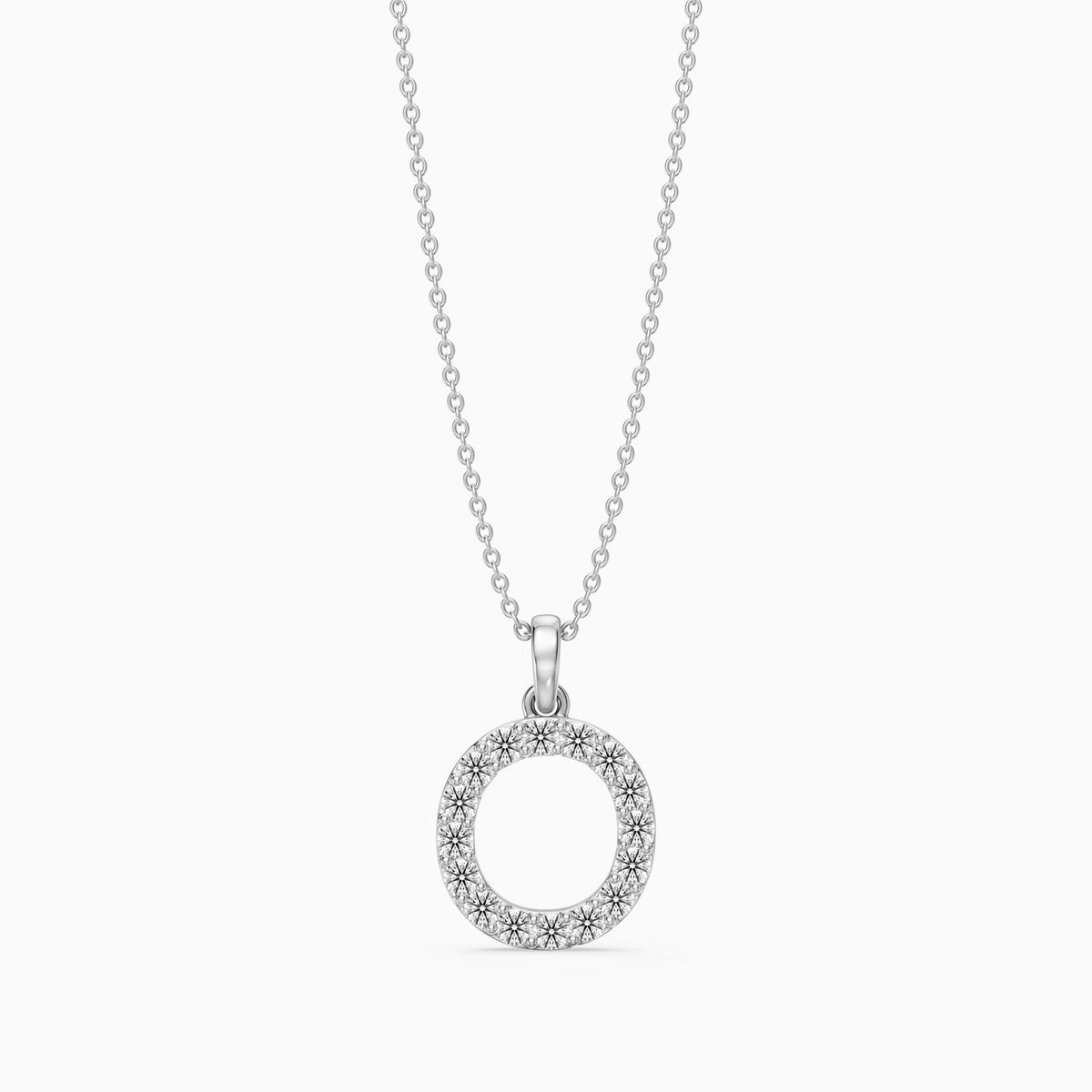 Elowen Lab Grown Diamond O Initial Pendant Necklace