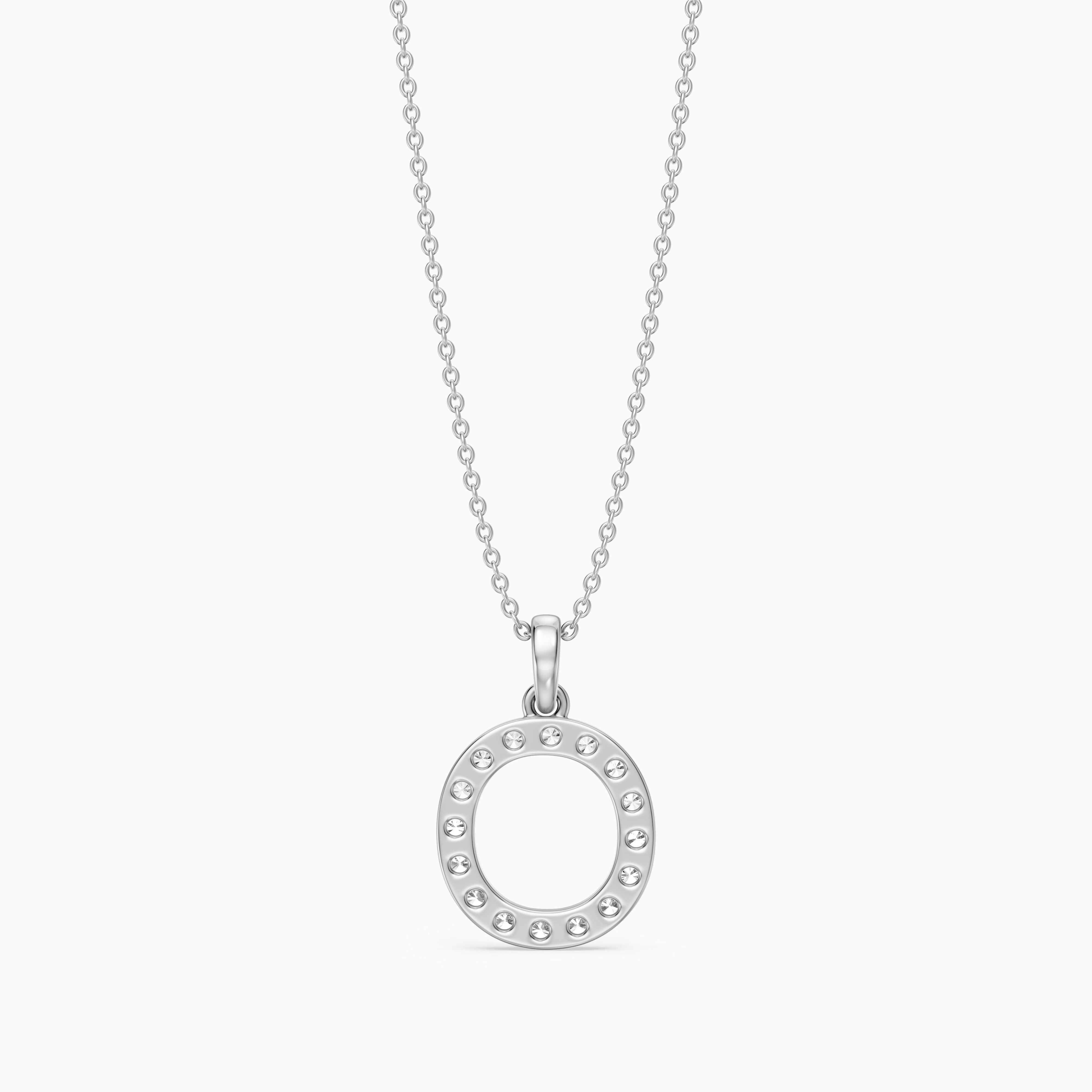 Elowen Lab Grown Diamond O Initial Pendant Necklace