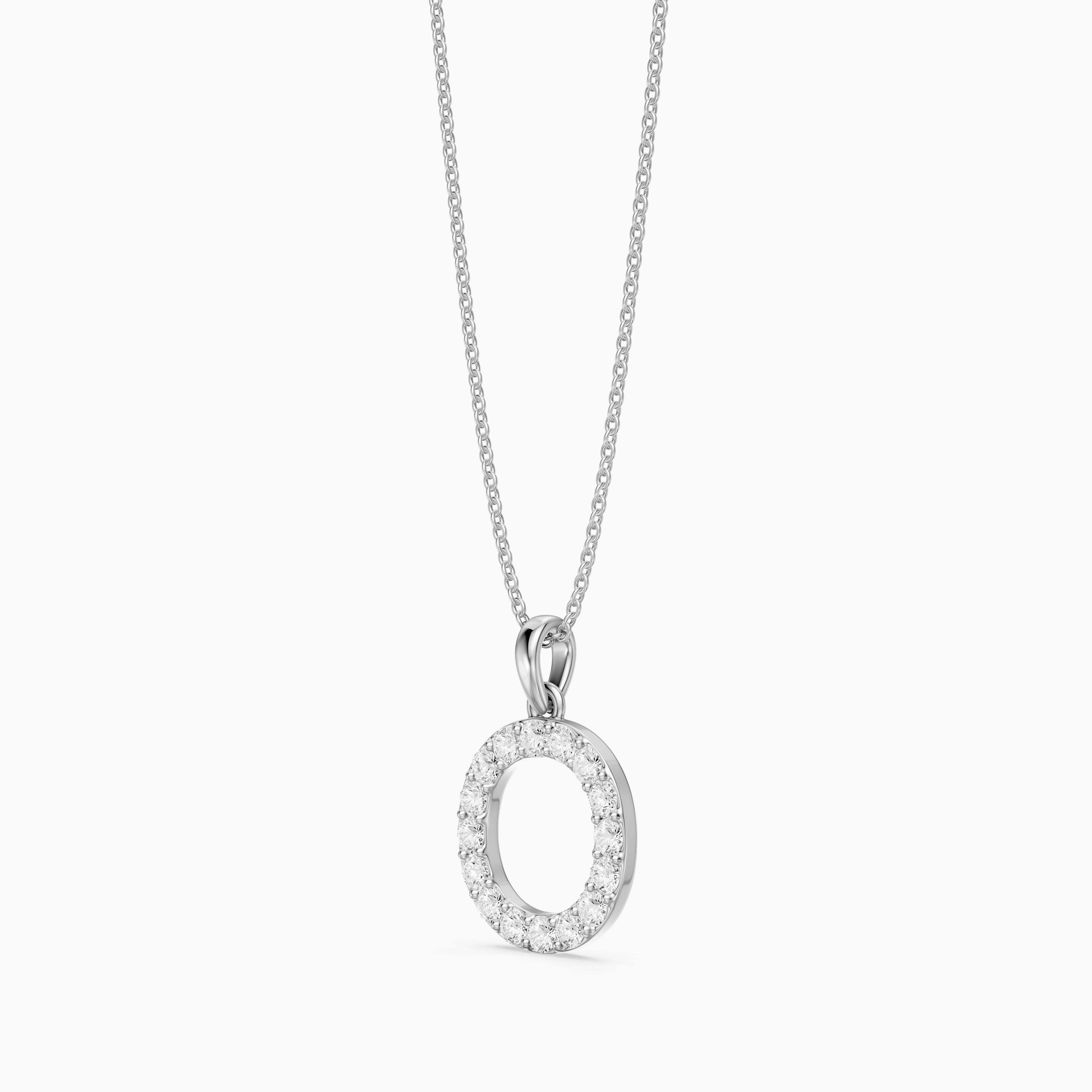 Elowen Lab Grown Diamond O Initial Pendant Necklace