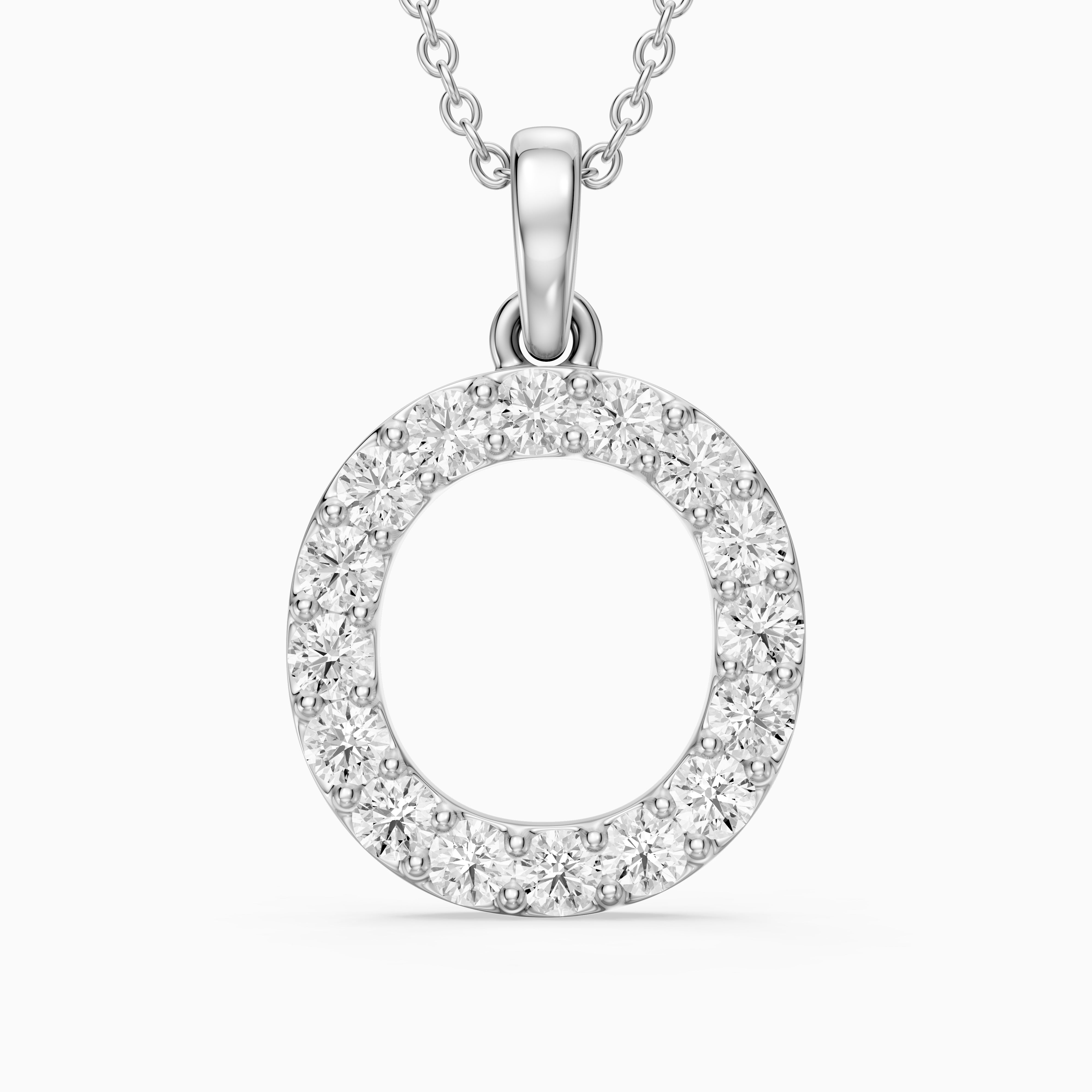 Elowen Lab Grown Diamond O Initial Pendant Necklace