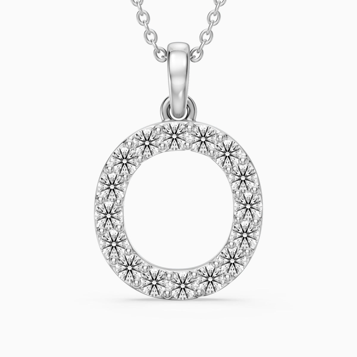 Elowen Lab Grown Diamond O Initial Pendant Necklace