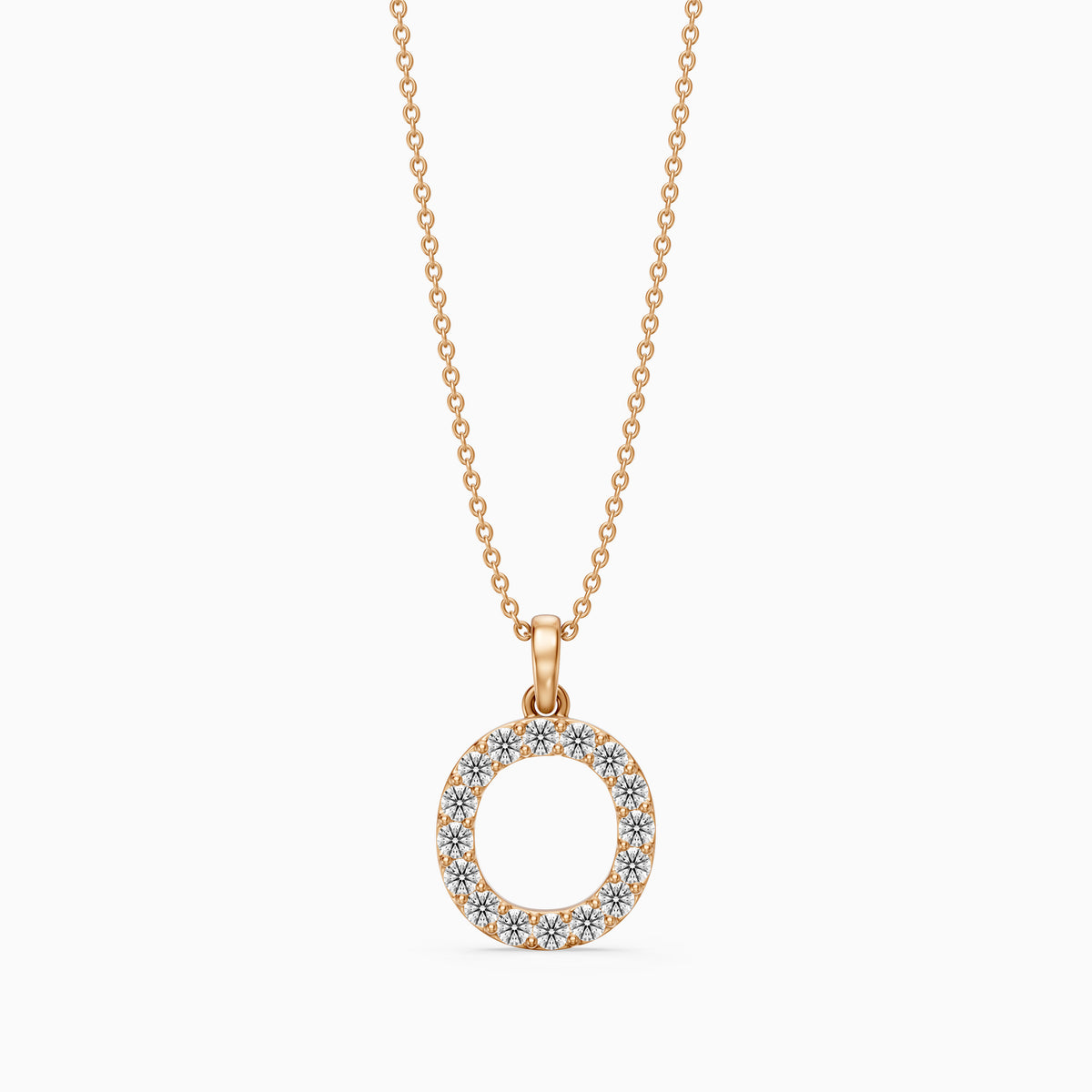 Elowen Lab Grown Diamond O Initial Pendant Necklace