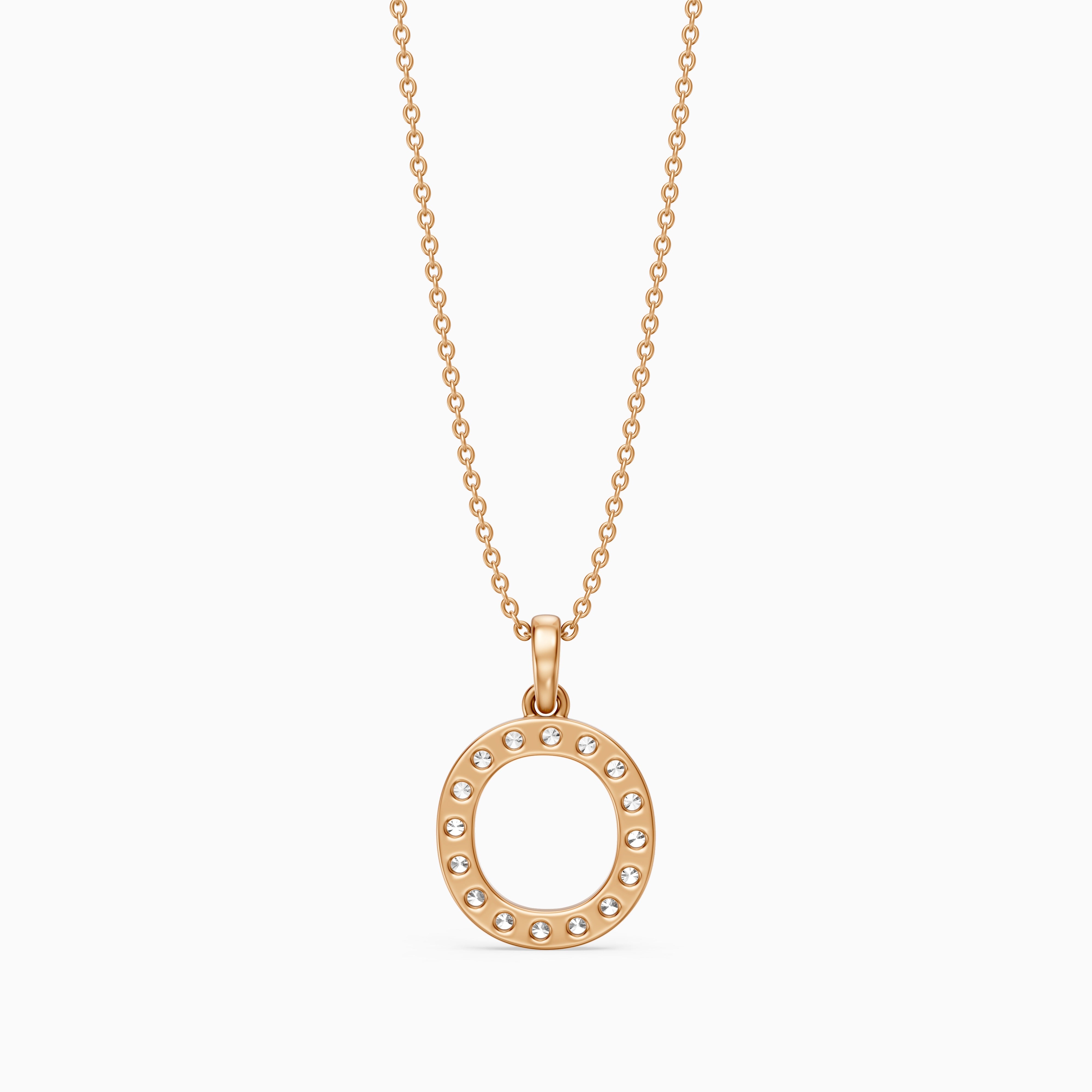 Elowen Lab Grown Diamond O Initial Pendant Necklace