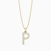 Fallon Lab Grown Diamond P Initial Pendant Necklace
