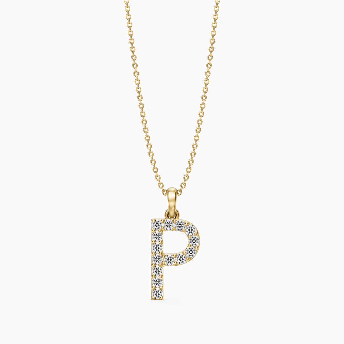 Fallon Lab Grown Diamond P Initial Pendant Necklace