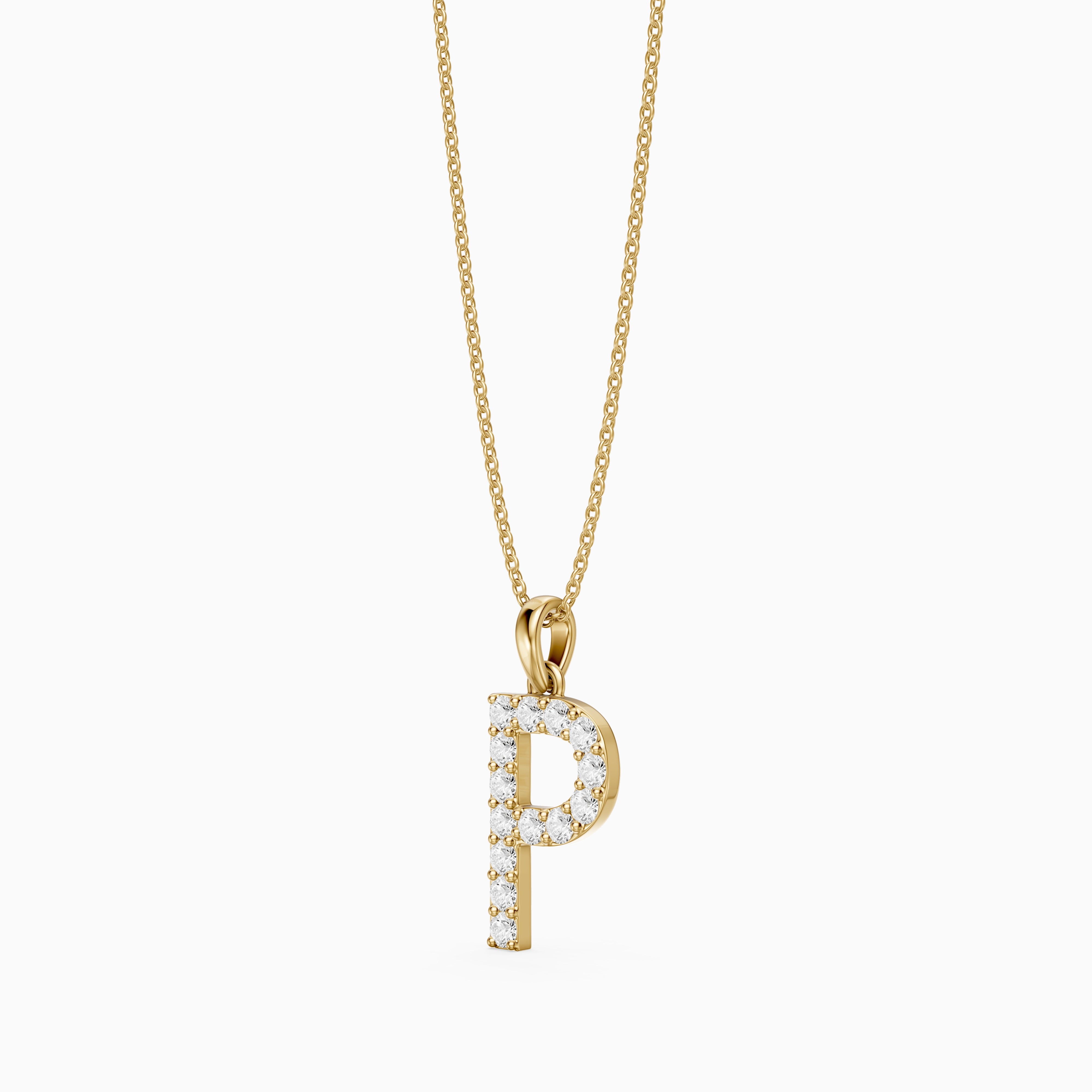 Fallon Lab Grown Diamond P Initial Pendant Necklace