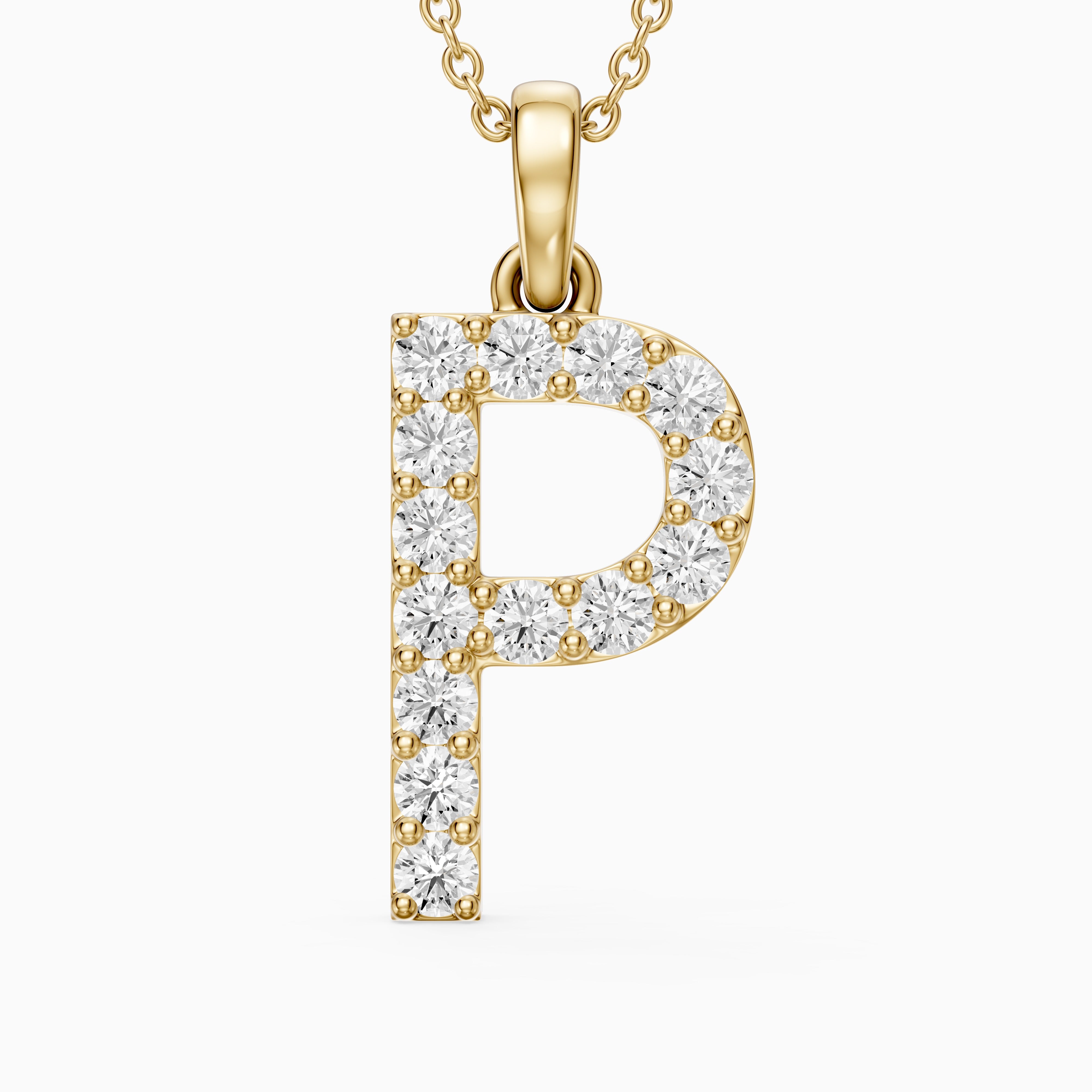 Fallon Lab Grown Diamond P Initial Pendant Necklace