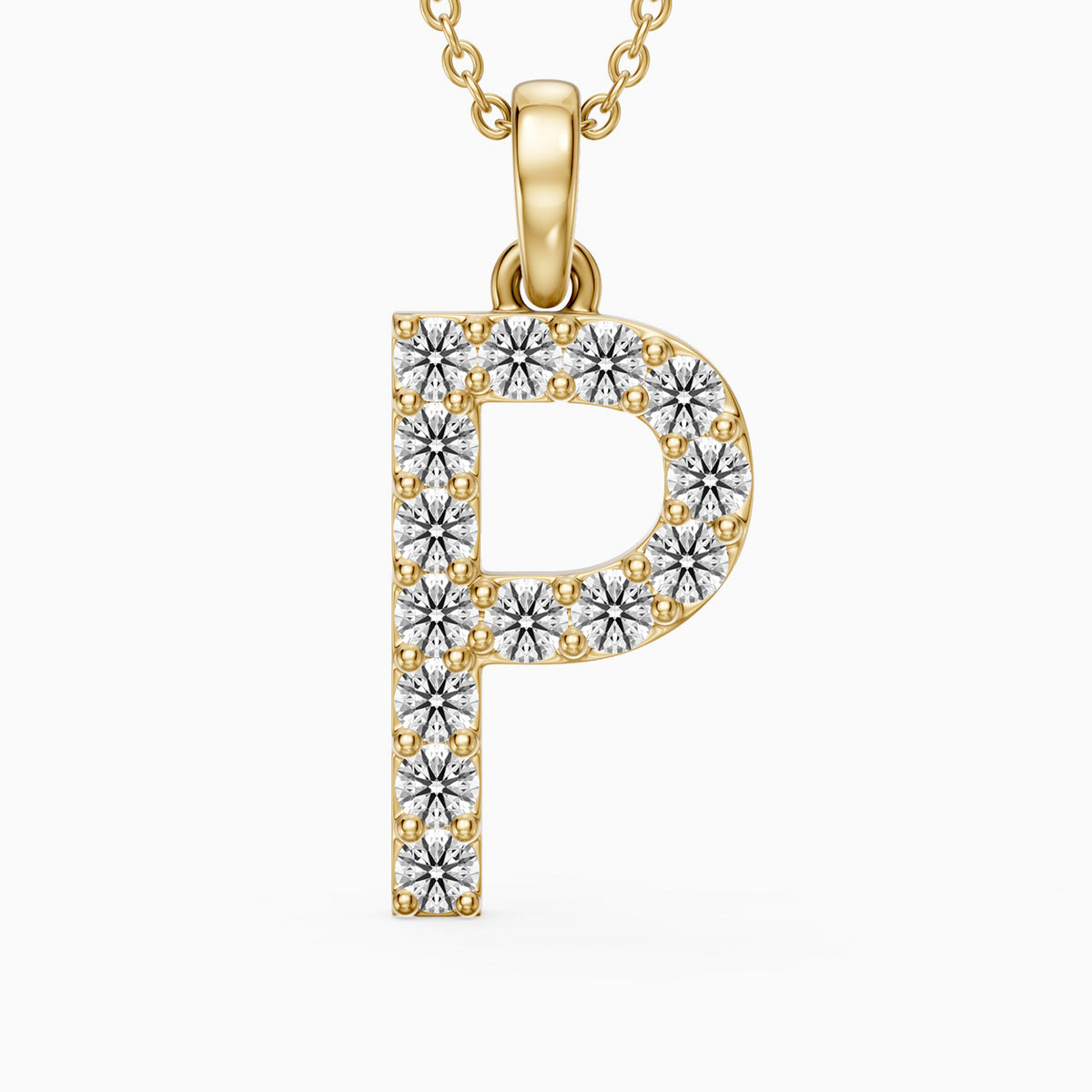 Fallon Lab Grown Diamond P Initial Pendant Necklace