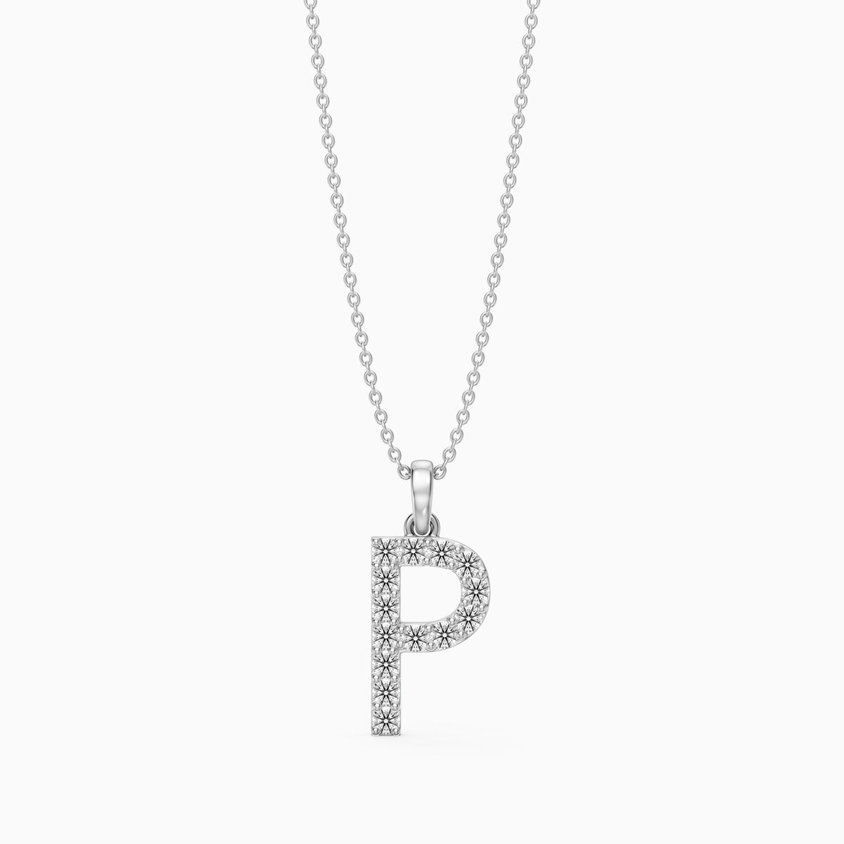 Fallon Lab Grown Diamond P Initial Pendant Necklace