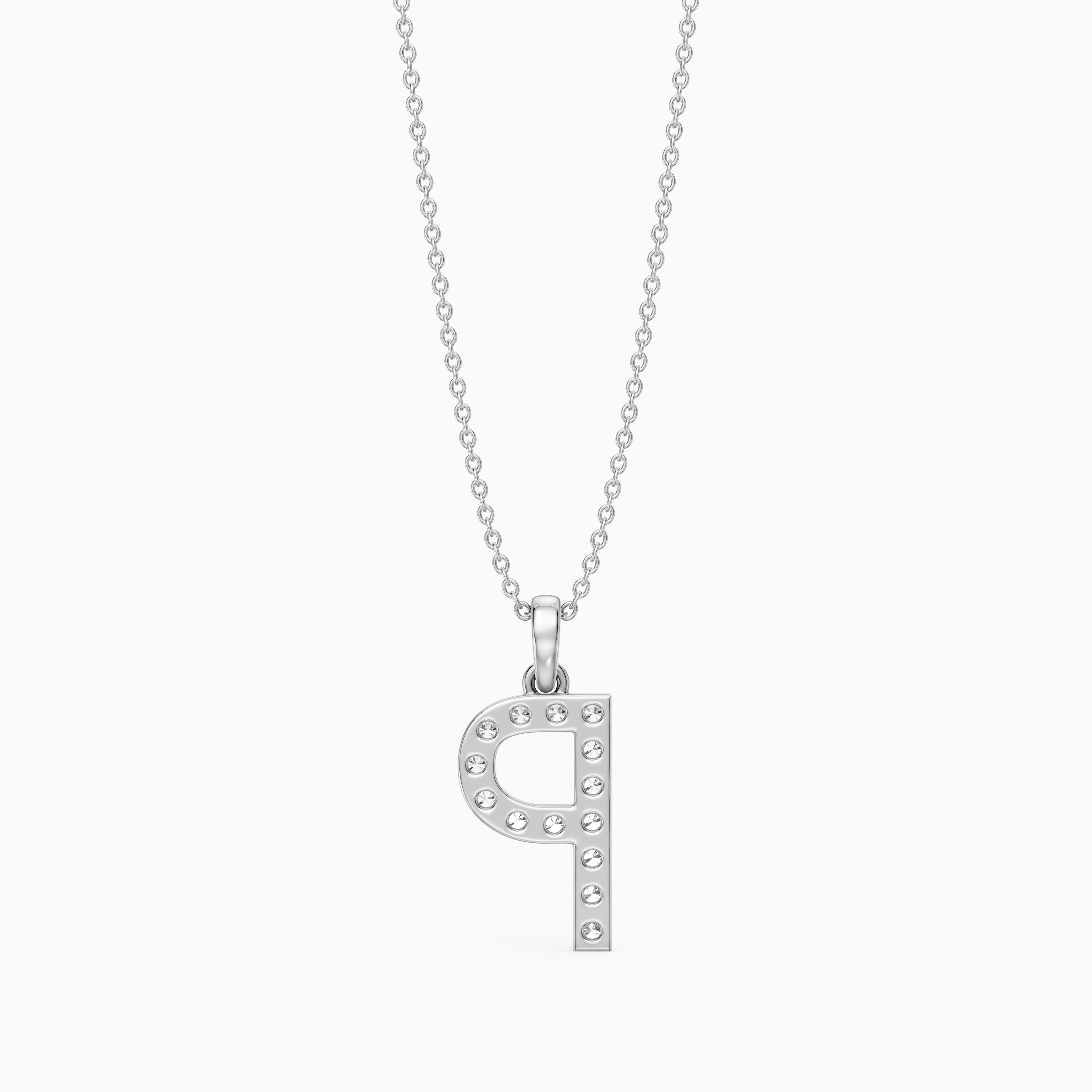 Fallon Lab Grown Diamond P Initial Pendant Necklace
