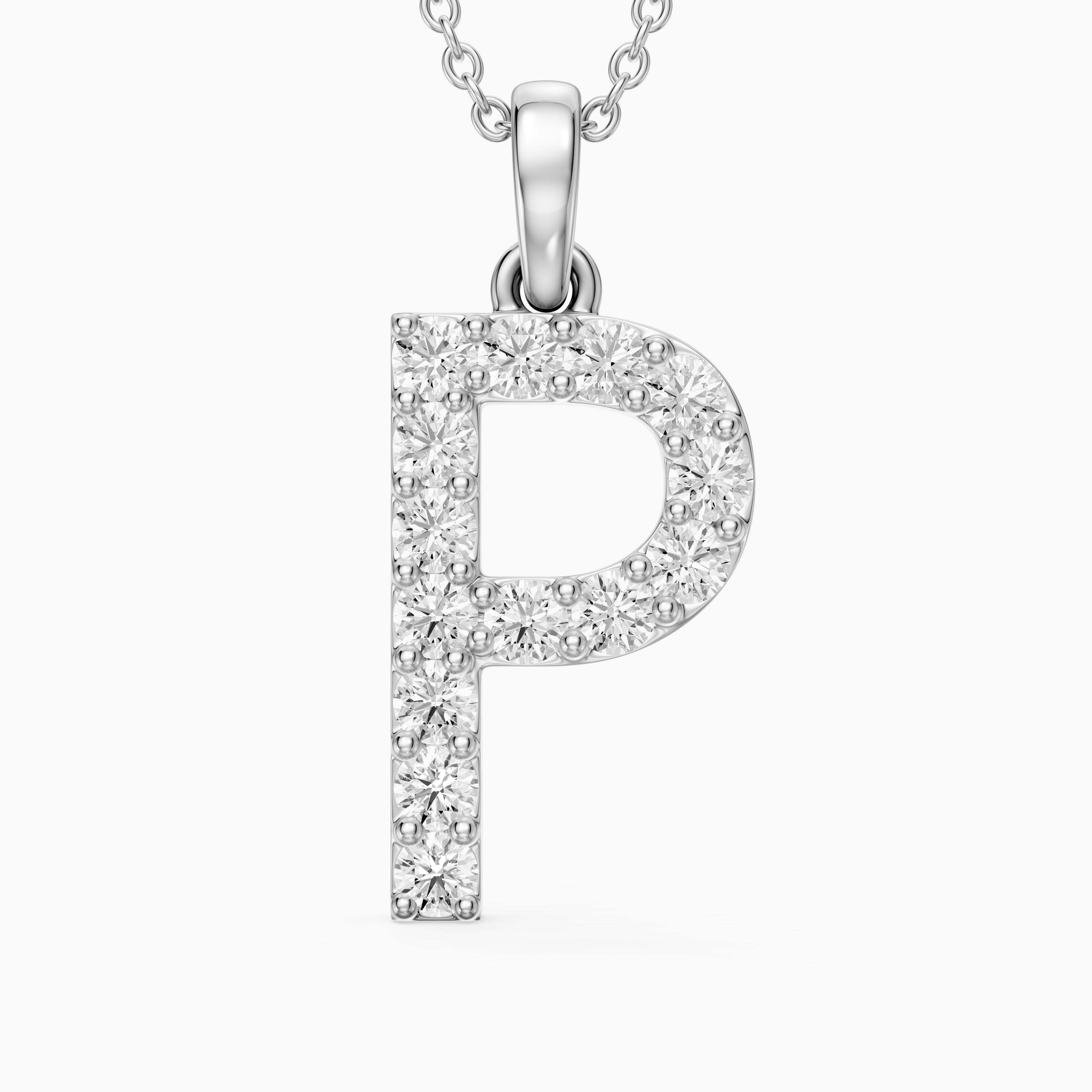 Fallon Lab Grown Diamond P Initial Pendant Necklace