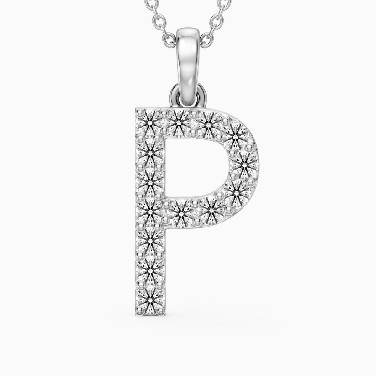 Fallon Lab Grown Diamond P Initial Pendant Necklace