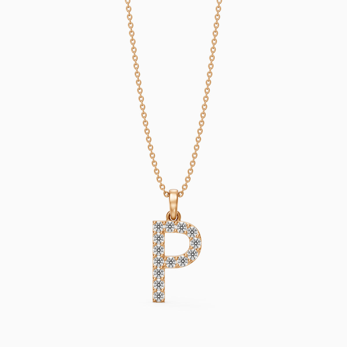 Fallon Lab Grown Diamond P Initial Pendant Necklace