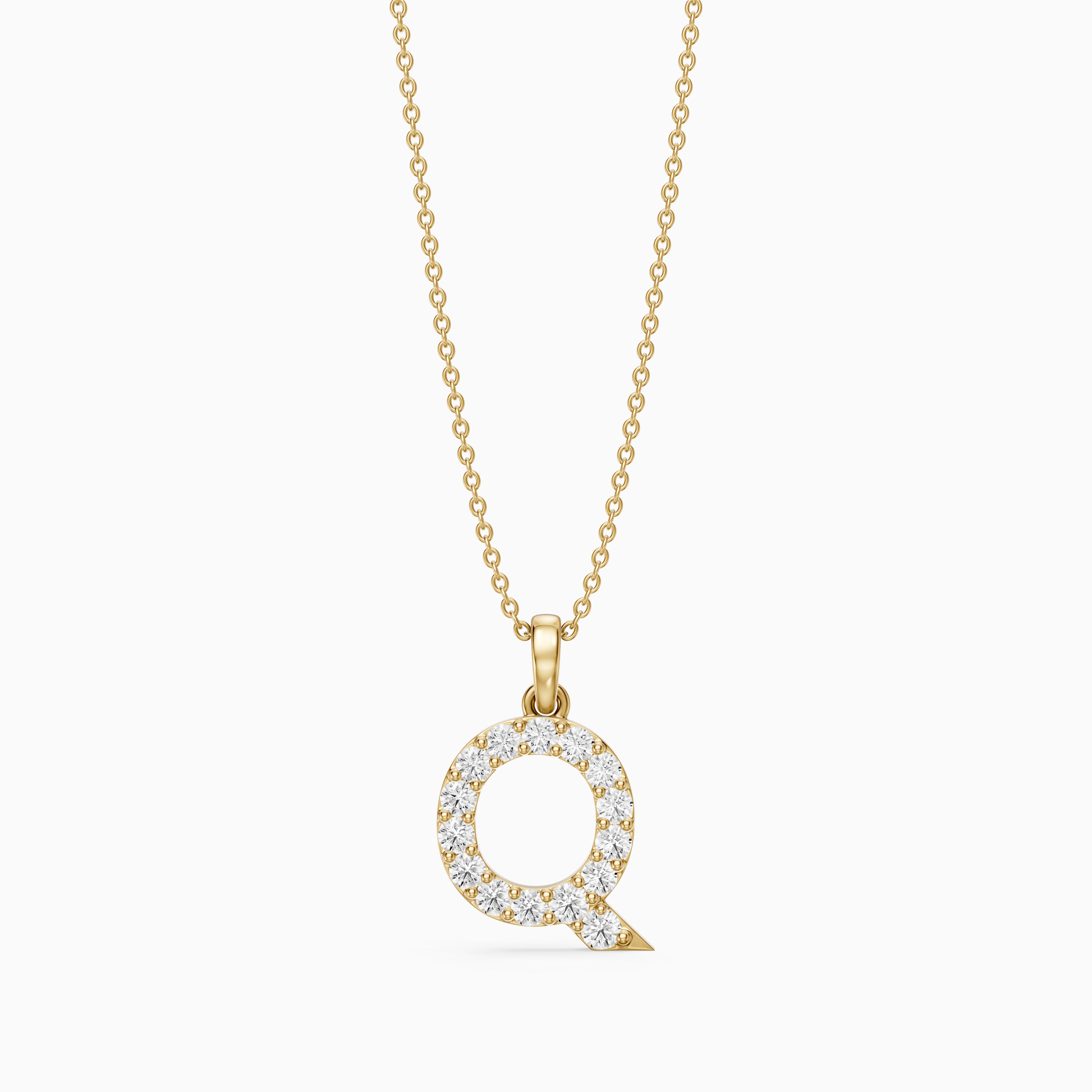 Jolie Lab Grown Diamond Q Initial Pendant Necklace