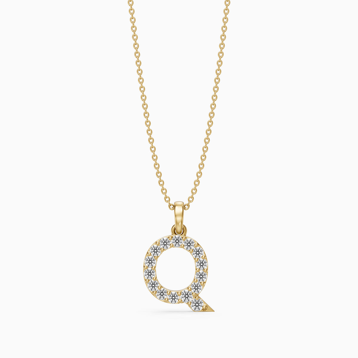 Jolie Lab Grown Diamond Q Initial Pendant Necklace