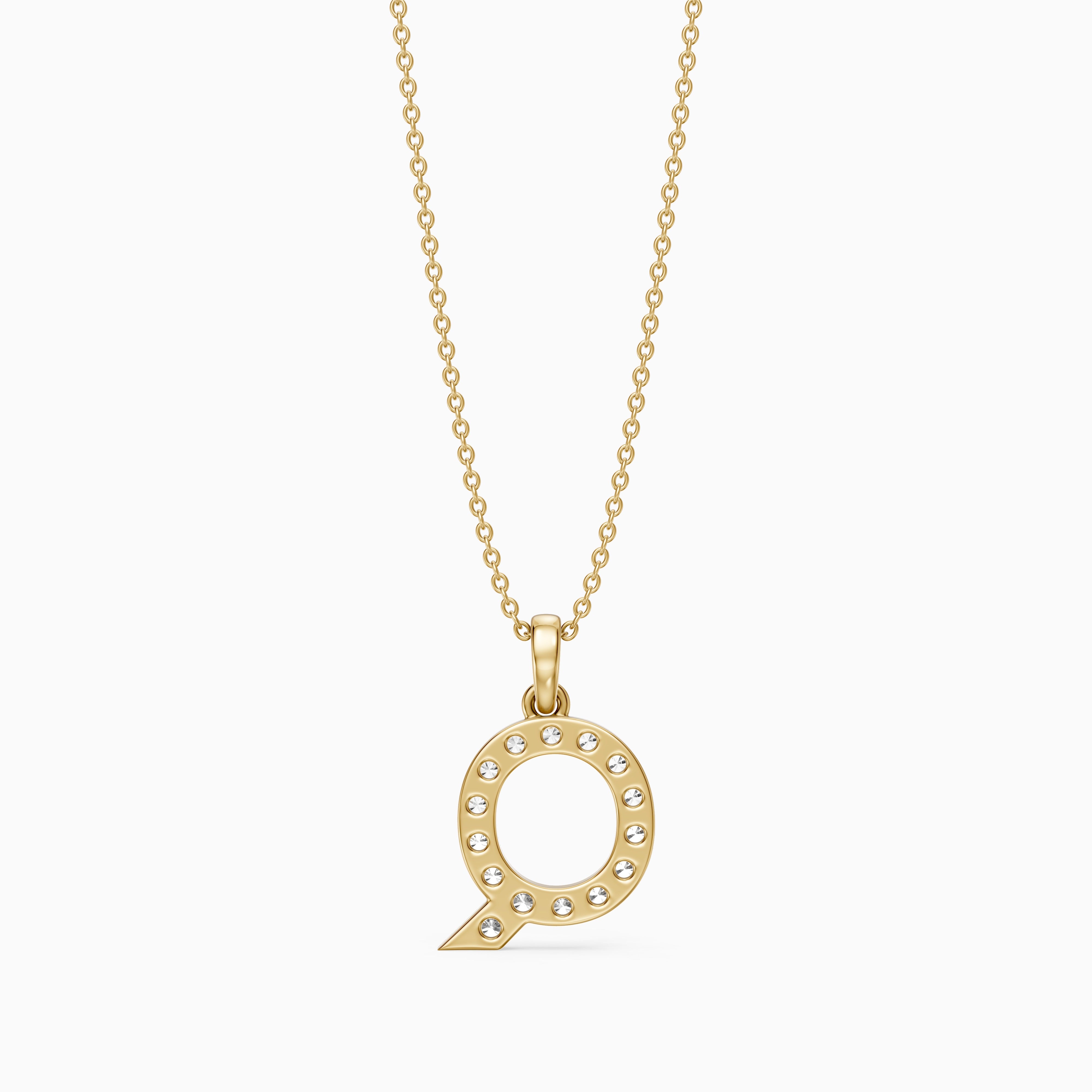 Jolie Lab Grown Diamond Q Initial Pendant Necklace