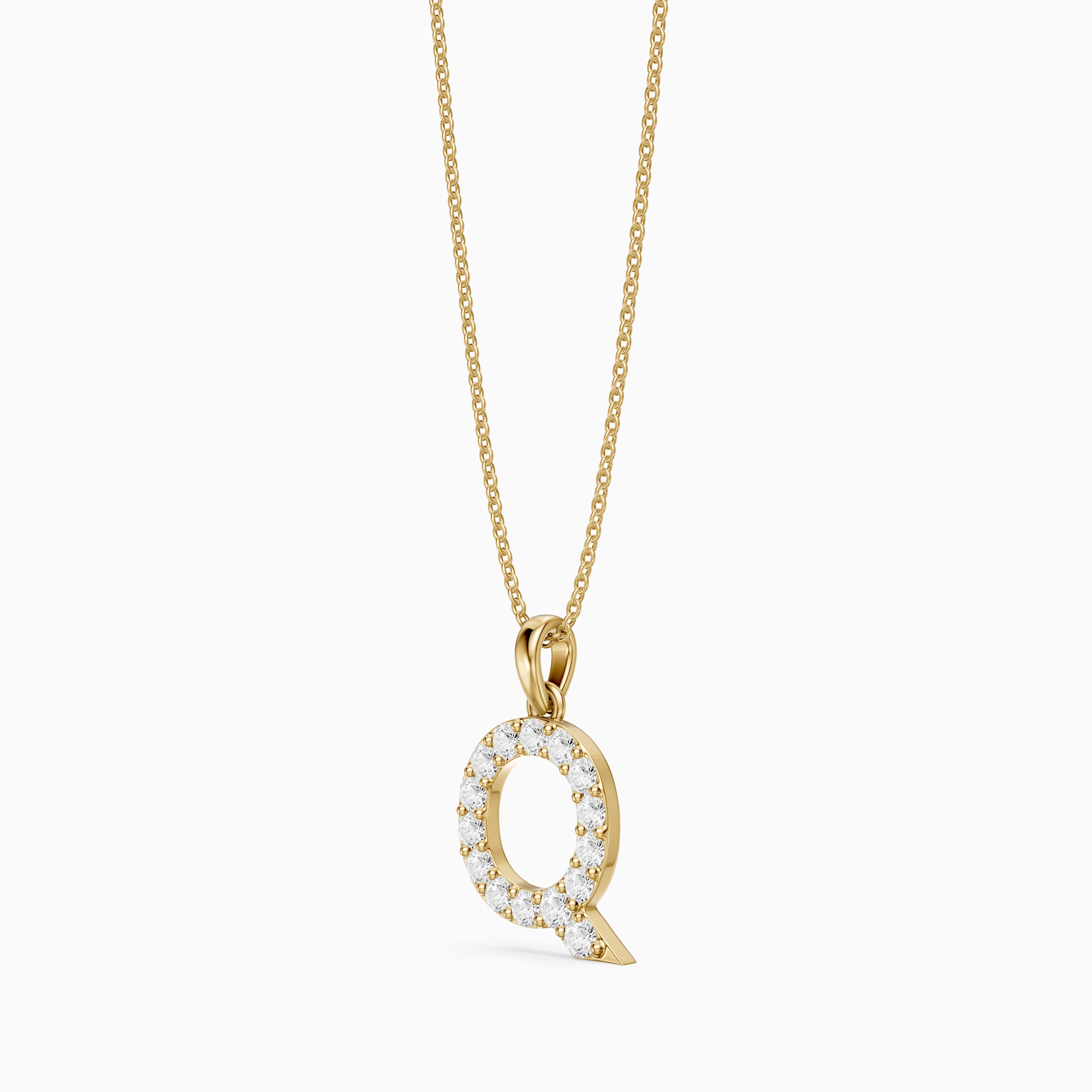Jolie Lab Grown Diamond Q Initial Pendant Necklace