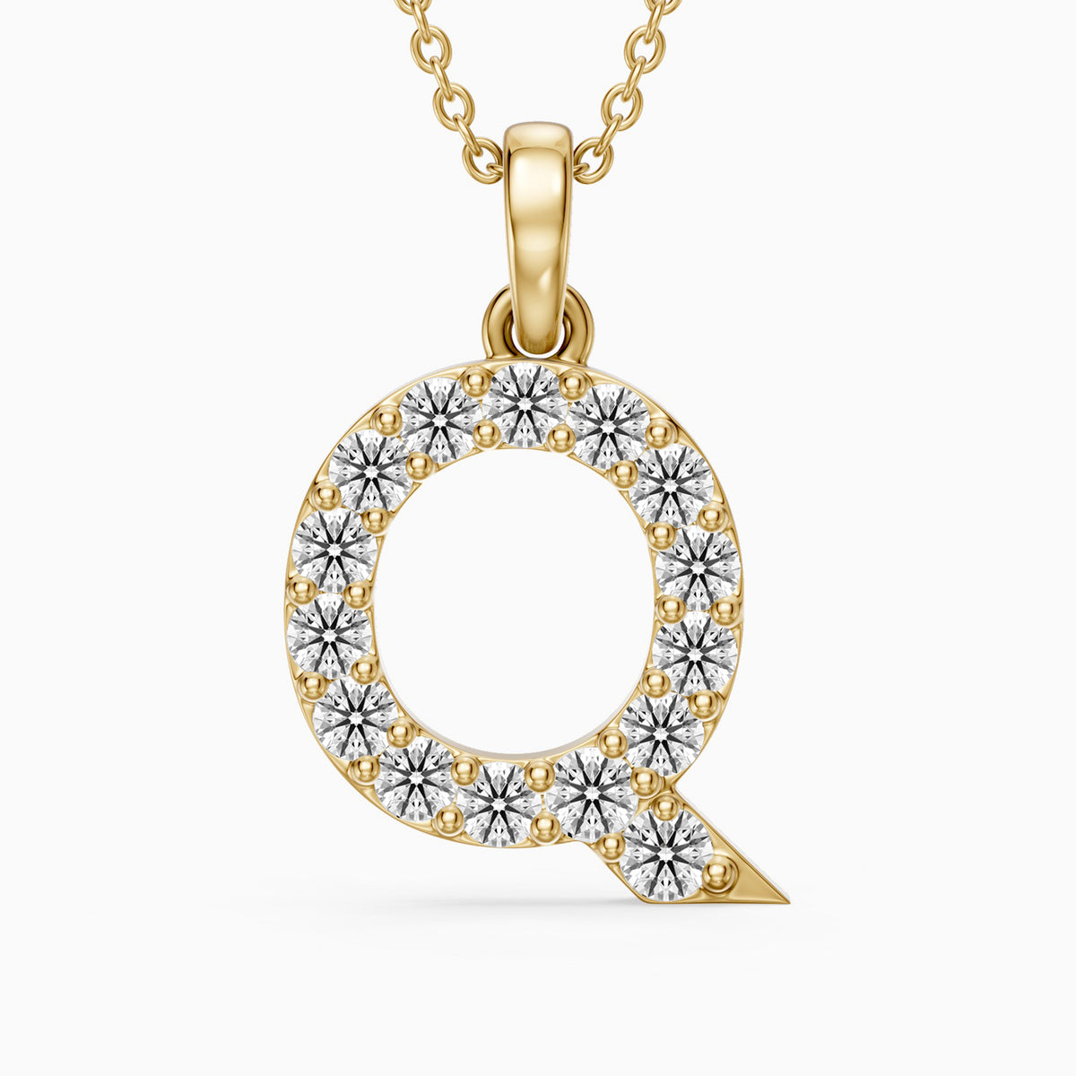 Jolie Lab Grown Diamond Q Initial Pendant Necklace