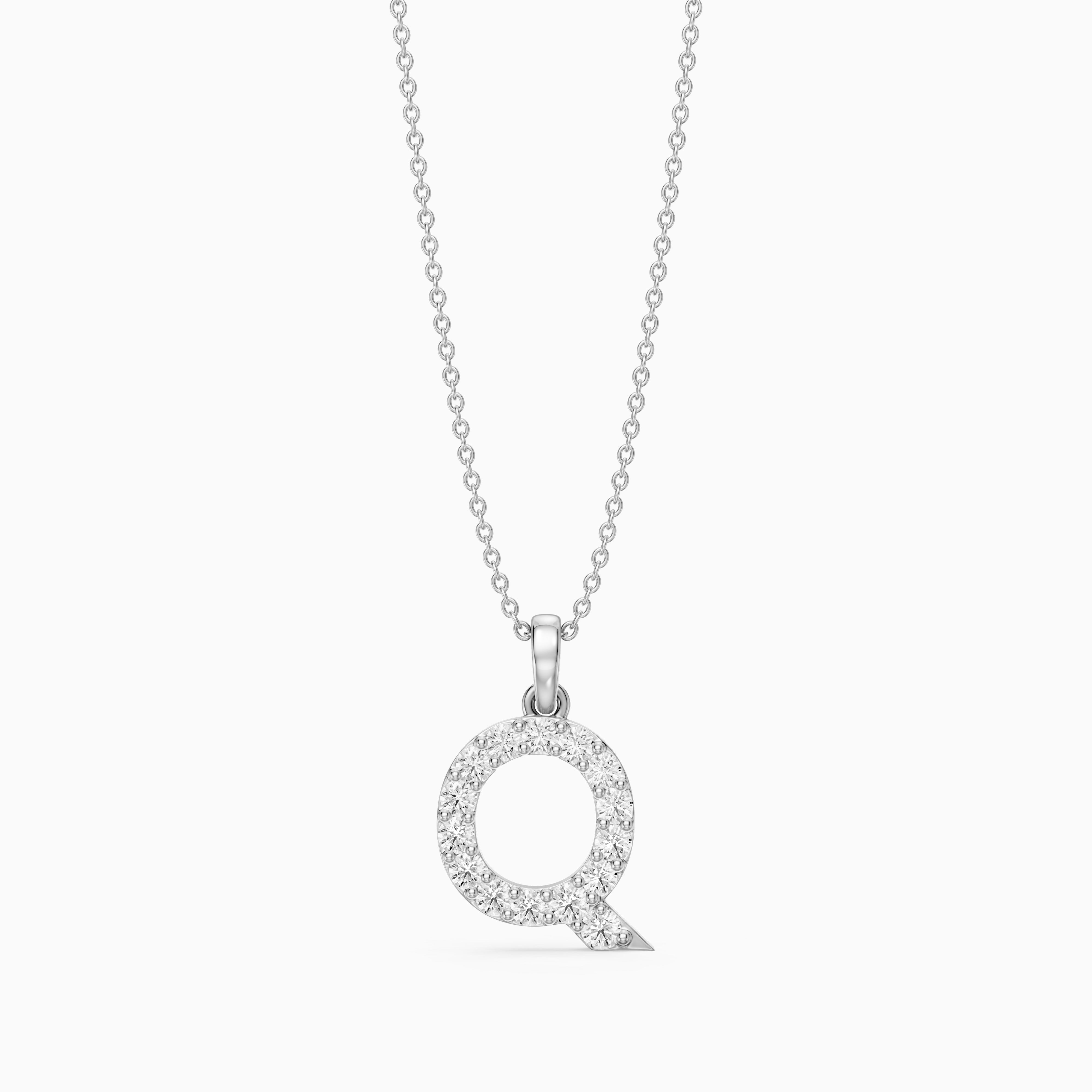 Jolie Lab Grown Diamond Q Initial Pendant Necklace
