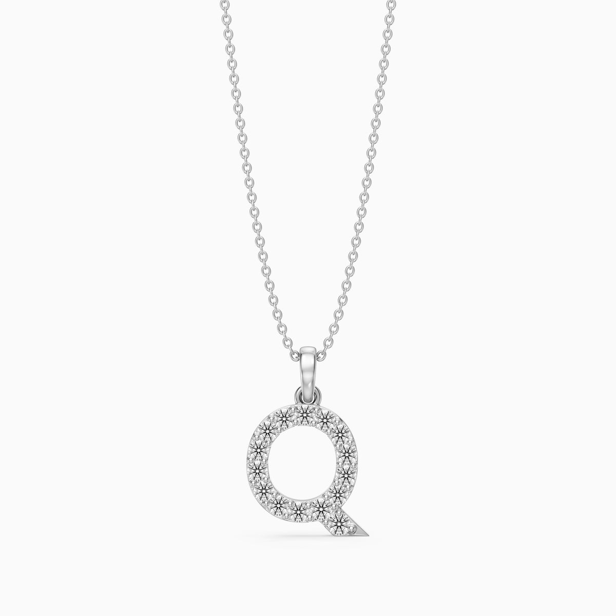 Jolie Lab Grown Diamond Q Initial Pendant Necklace