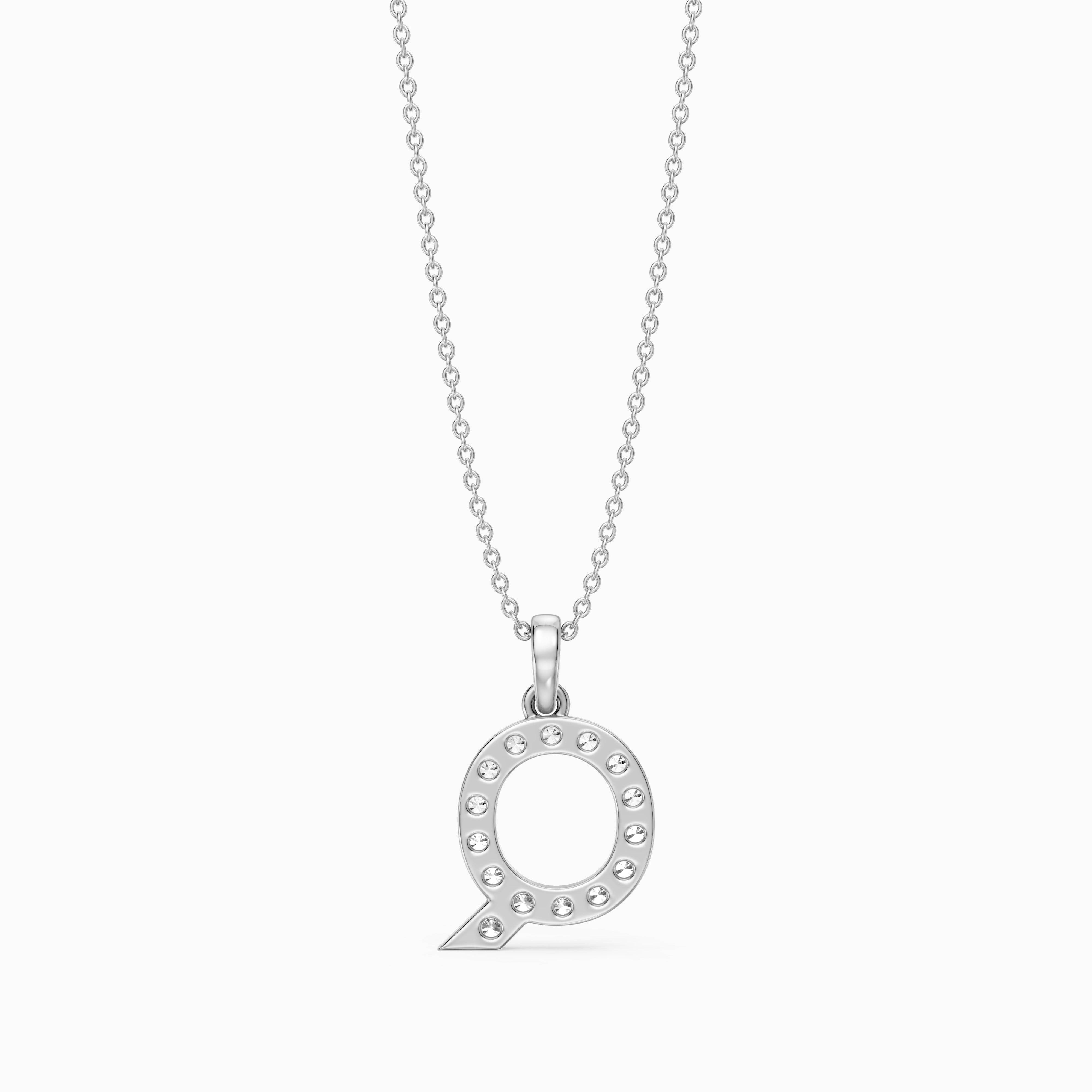 Jolie Lab Grown Diamond Q Initial Pendant Necklace