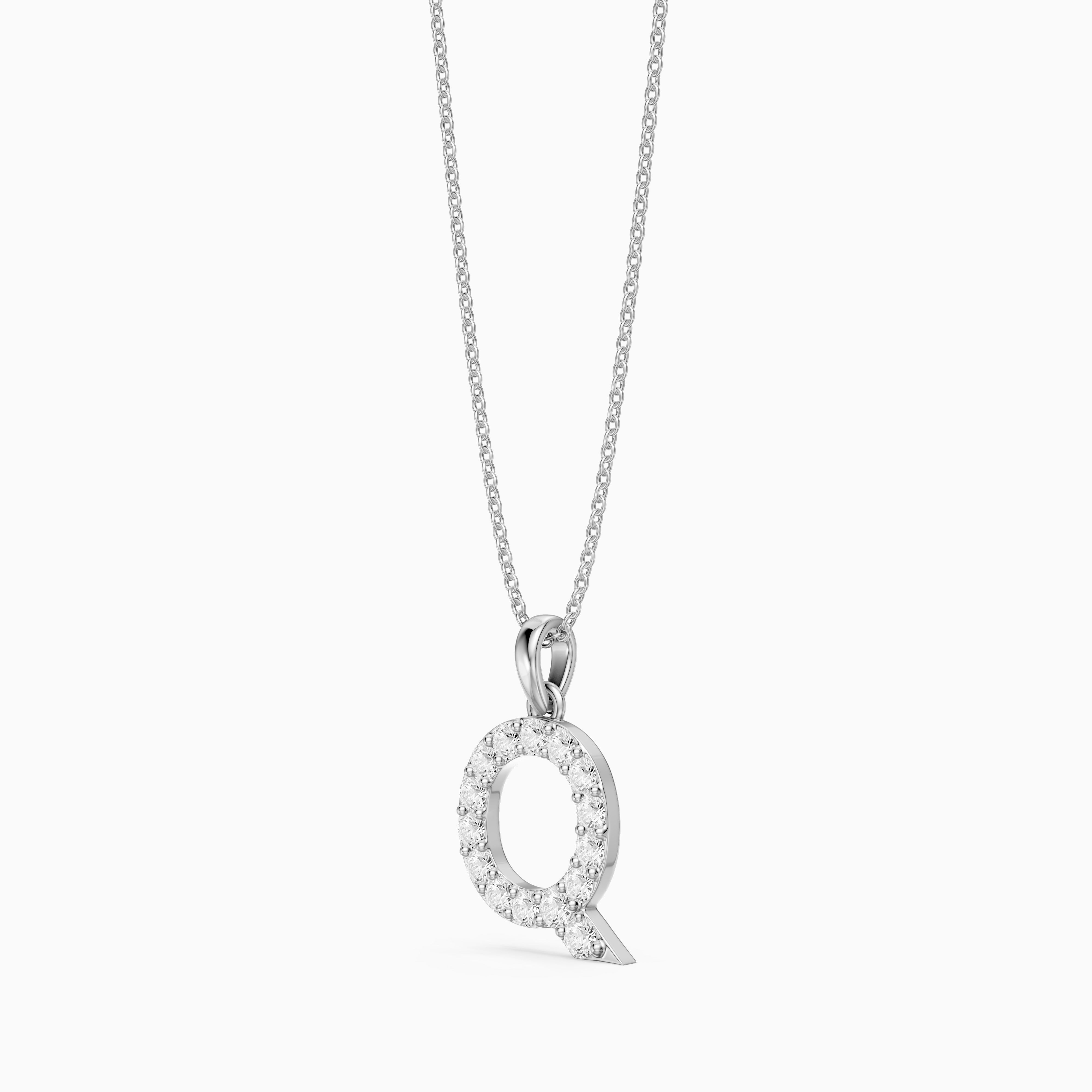 Jolie Lab Grown Diamond Q Initial Pendant Necklace