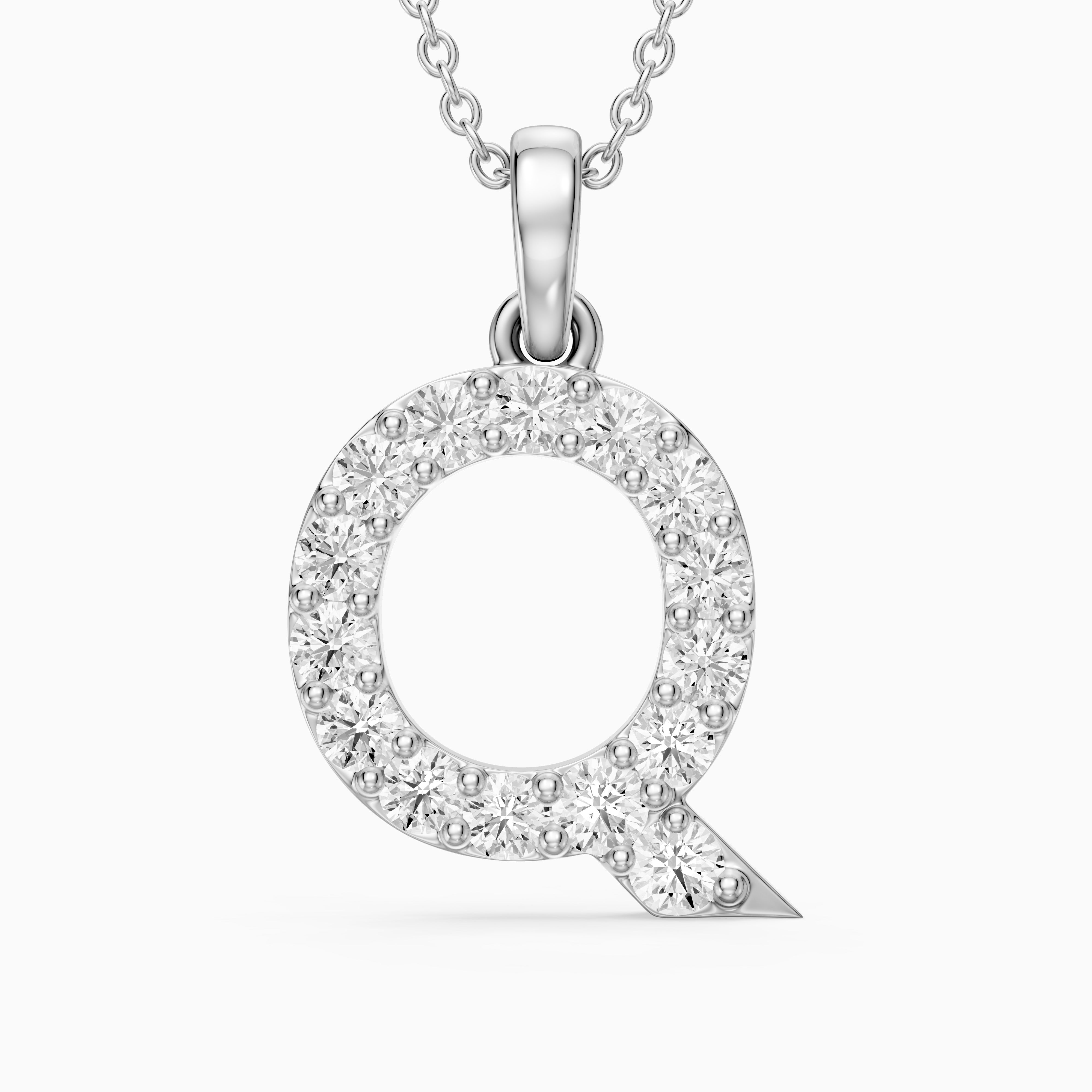 Jolie Lab Grown Diamond Q Initial Pendant Necklace
