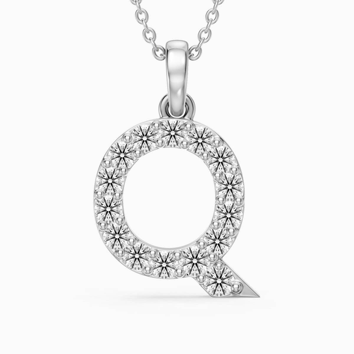 Jolie Lab Grown Diamond Q Initial Pendant Necklace