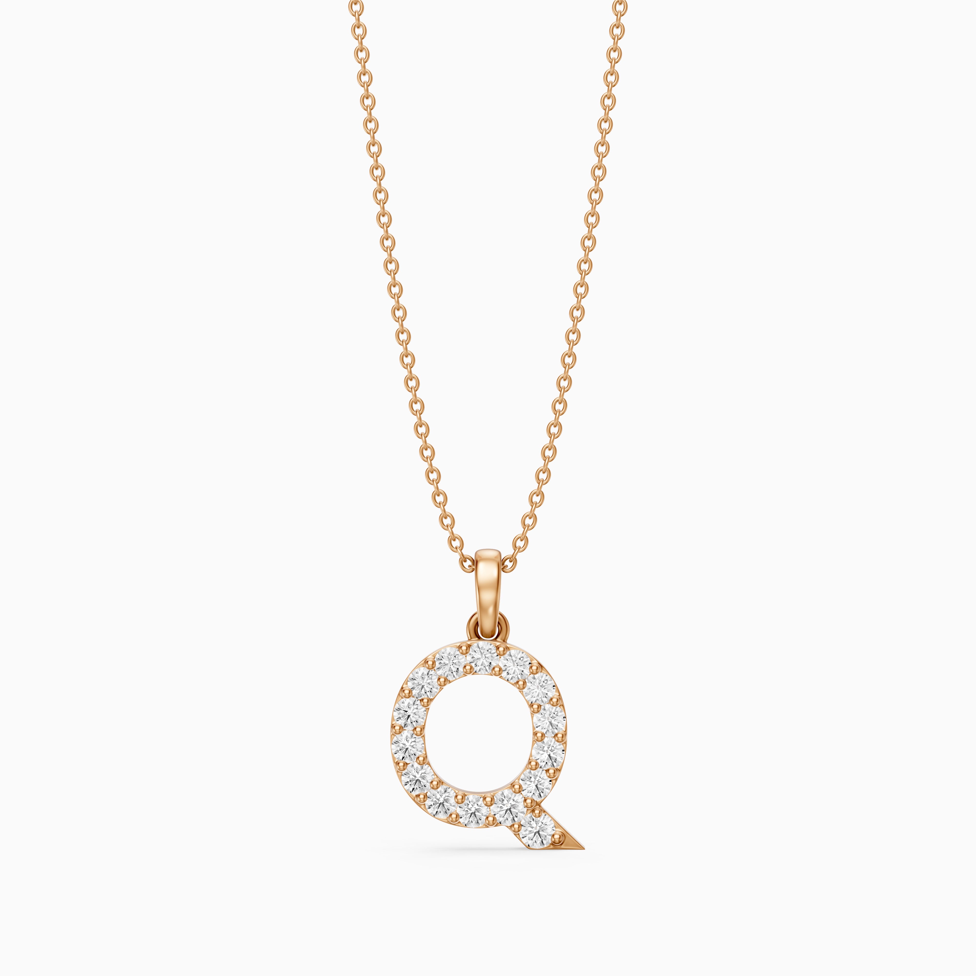 Jolie Lab Grown Diamond Q Initial Pendant Necklace