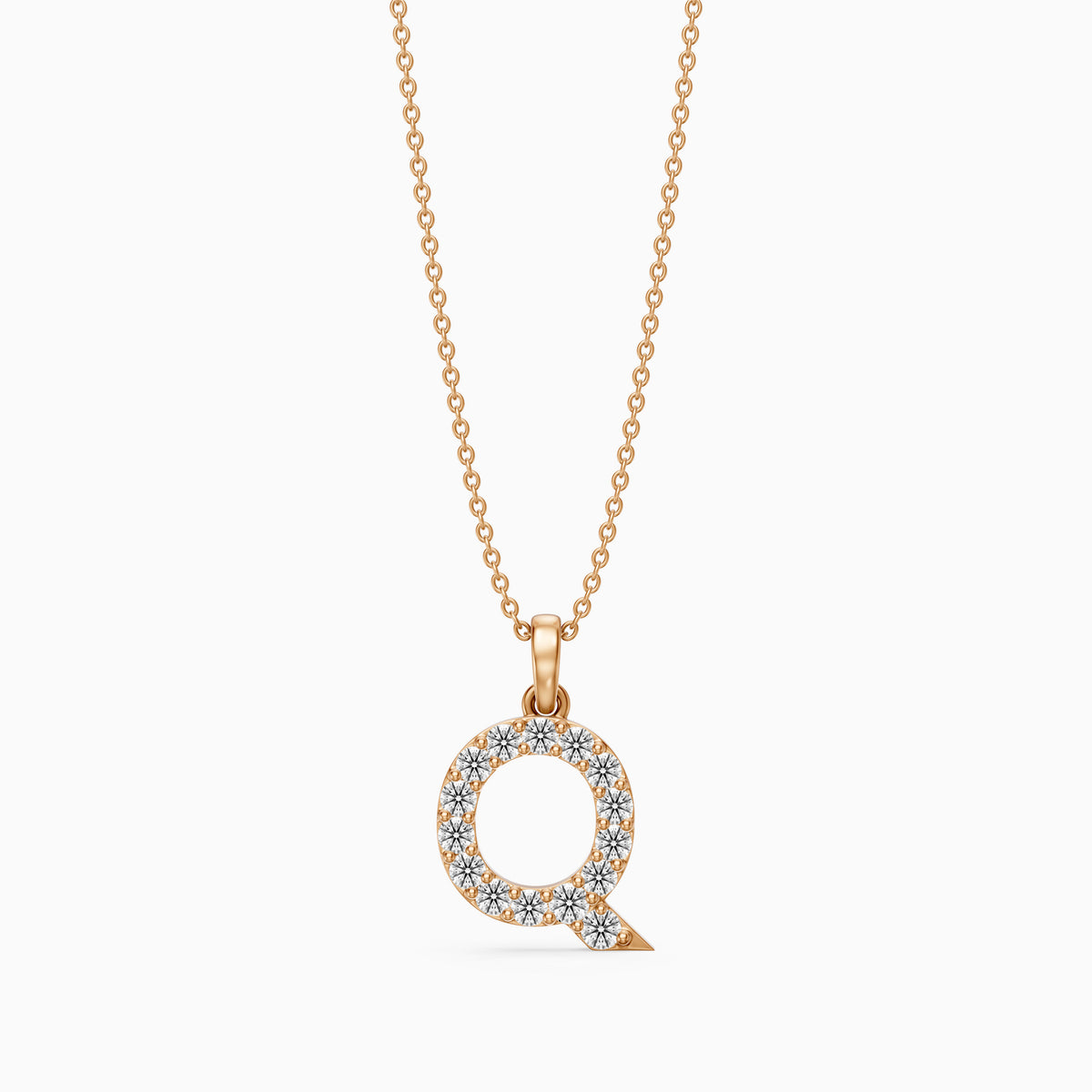 Jolie Lab Grown Diamond Q Initial Pendant Necklace