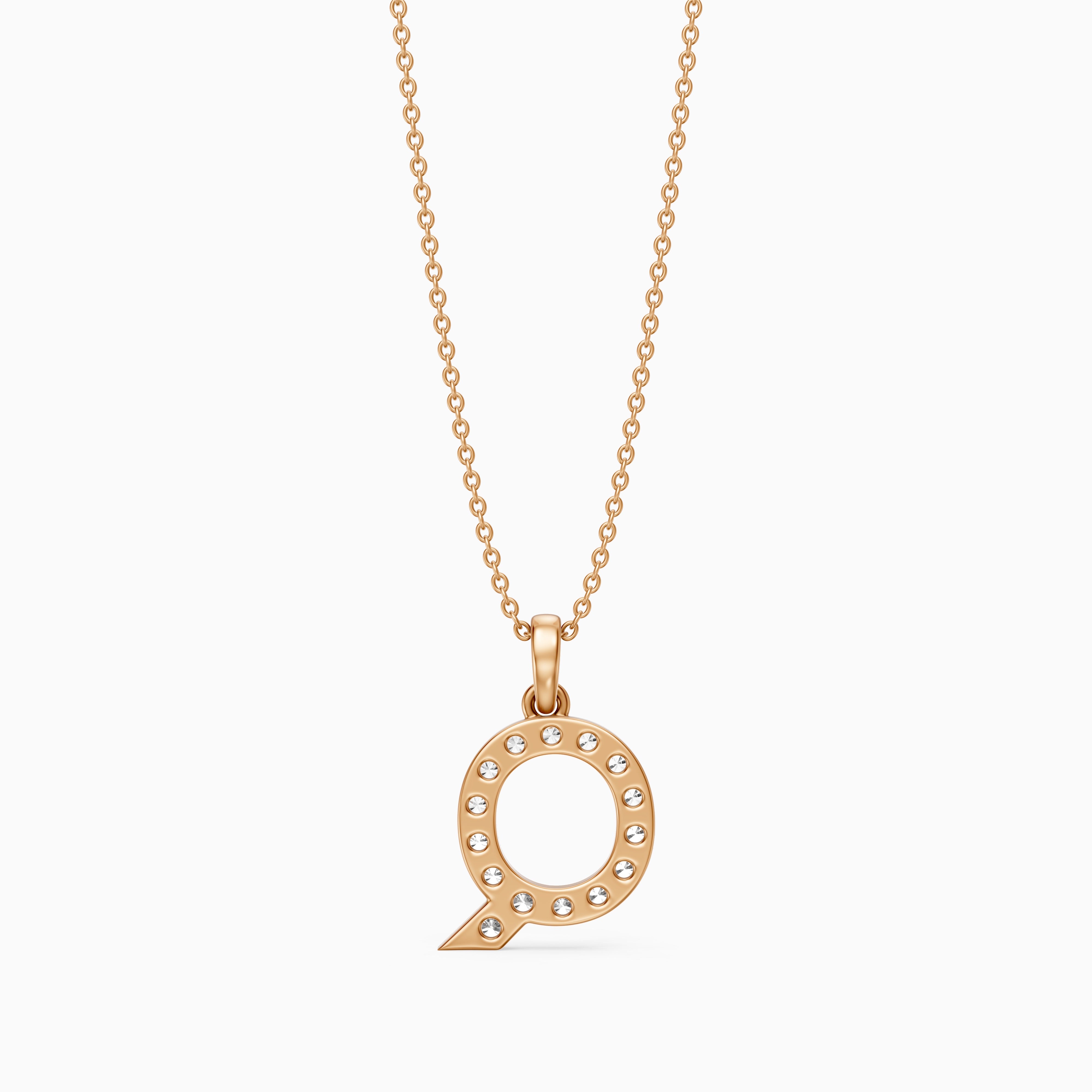 Jolie Lab Grown Diamond Q Initial Pendant Necklace