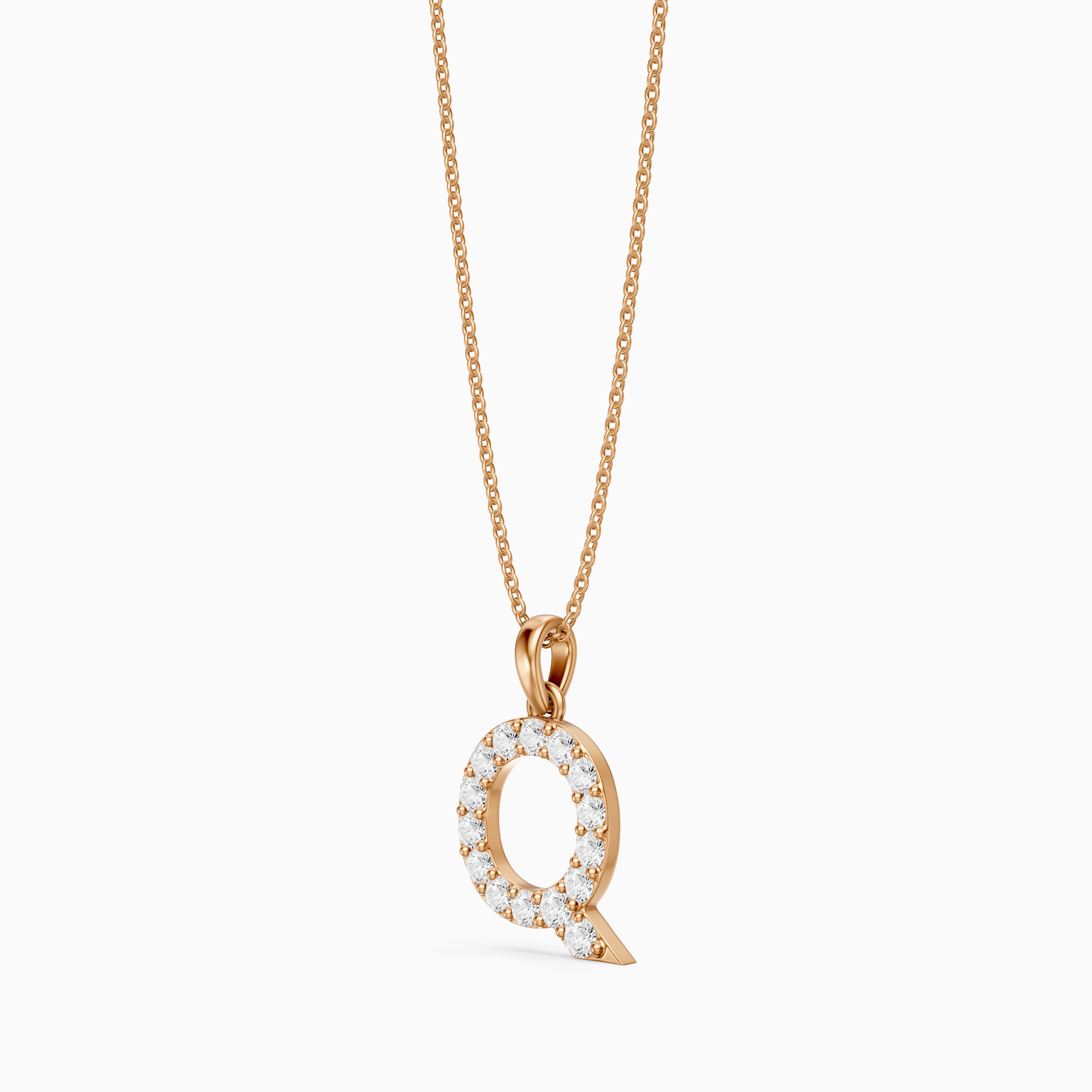 Jolie Lab Grown Diamond Q Initial Pendant Necklace