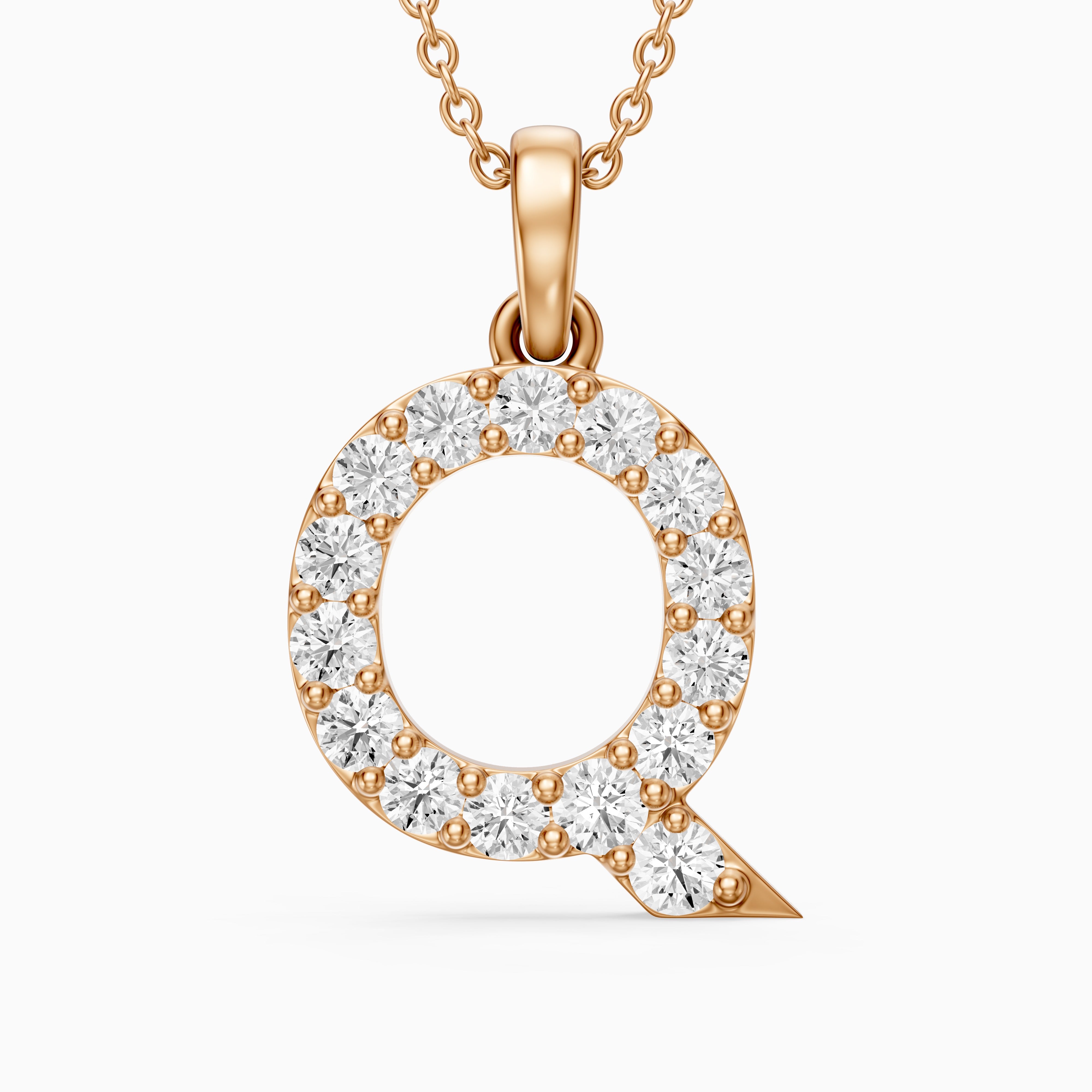 Jolie Lab Grown Diamond Q Initial Pendant Necklace