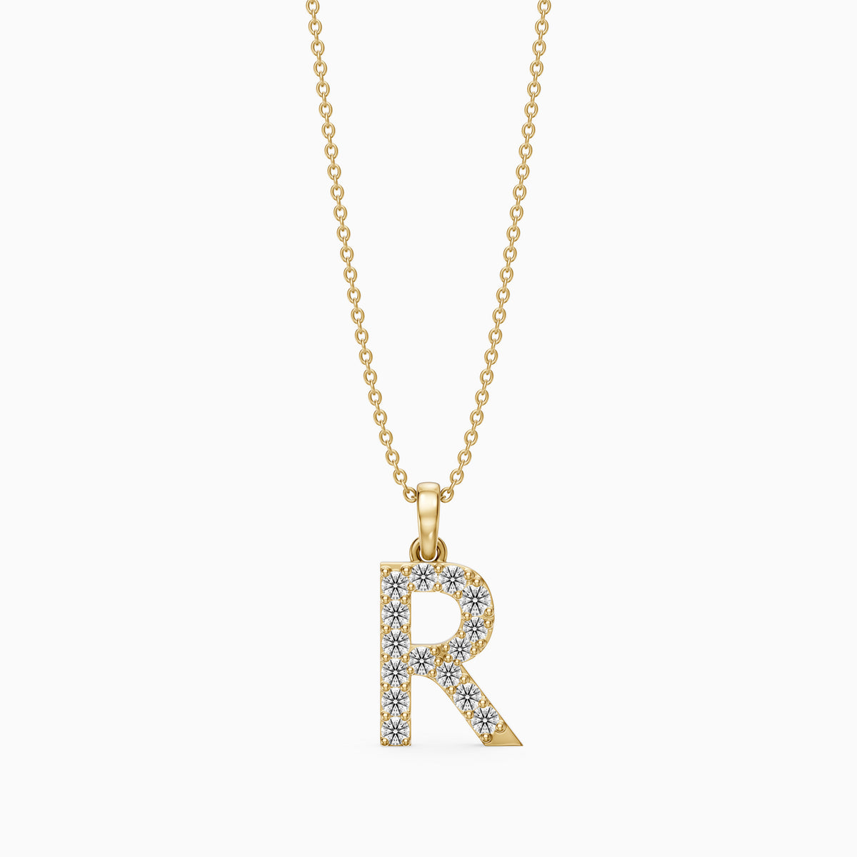 Lacey Lab Grown Diamond R Initial Pendant Necklace