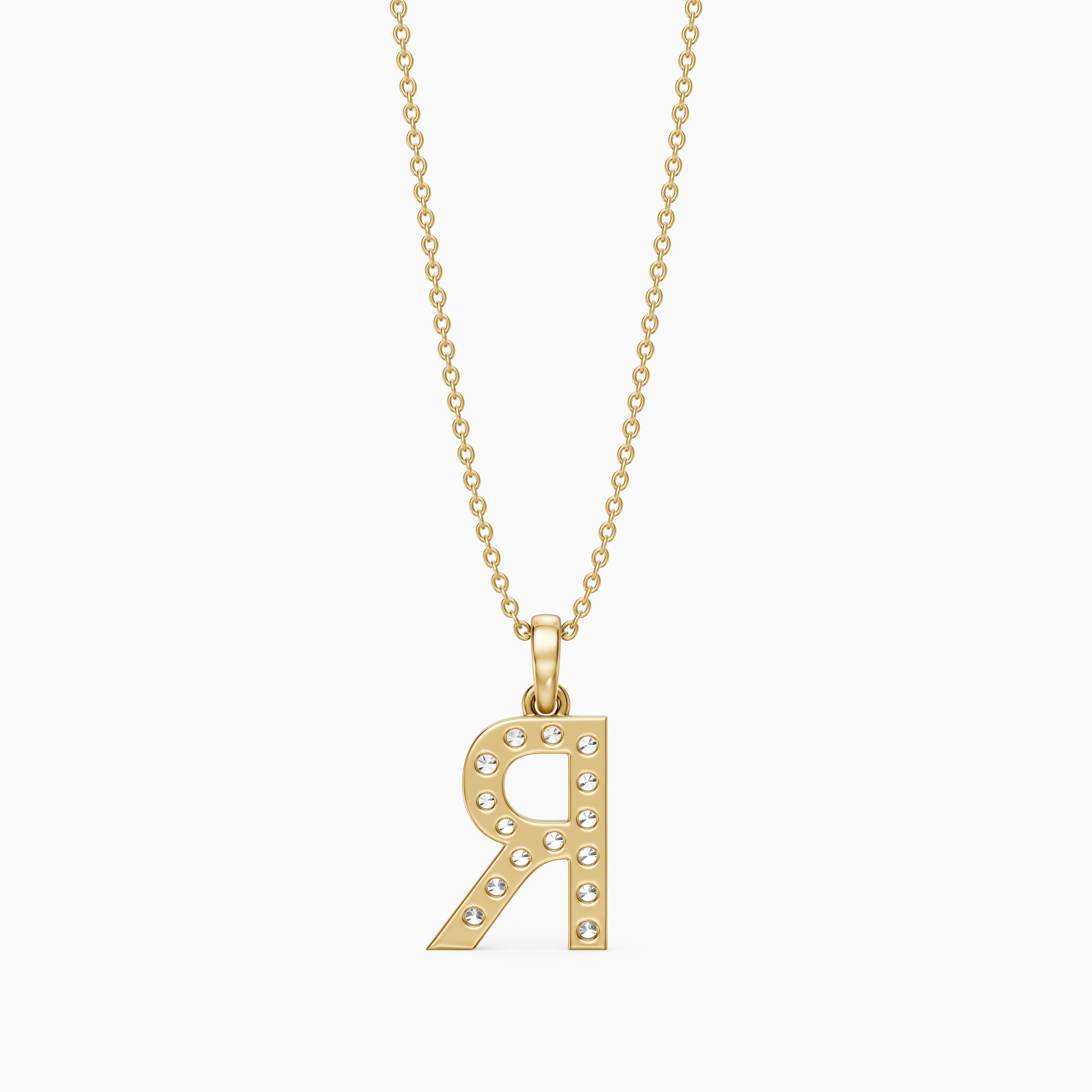 Lacey Lab Grown Diamond R Initial Pendant Necklace