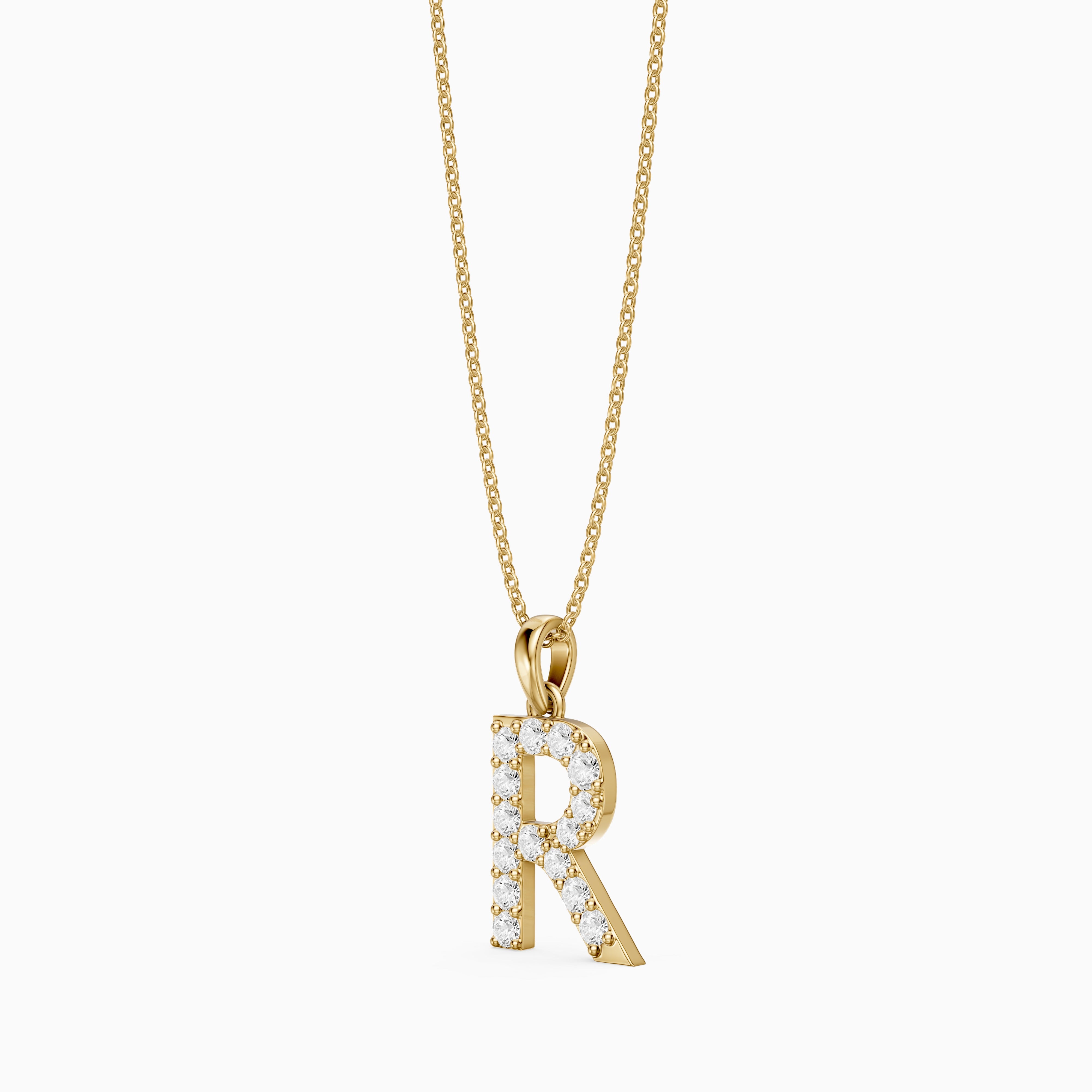 Lacey Lab Grown Diamond R Initial Pendant Necklace