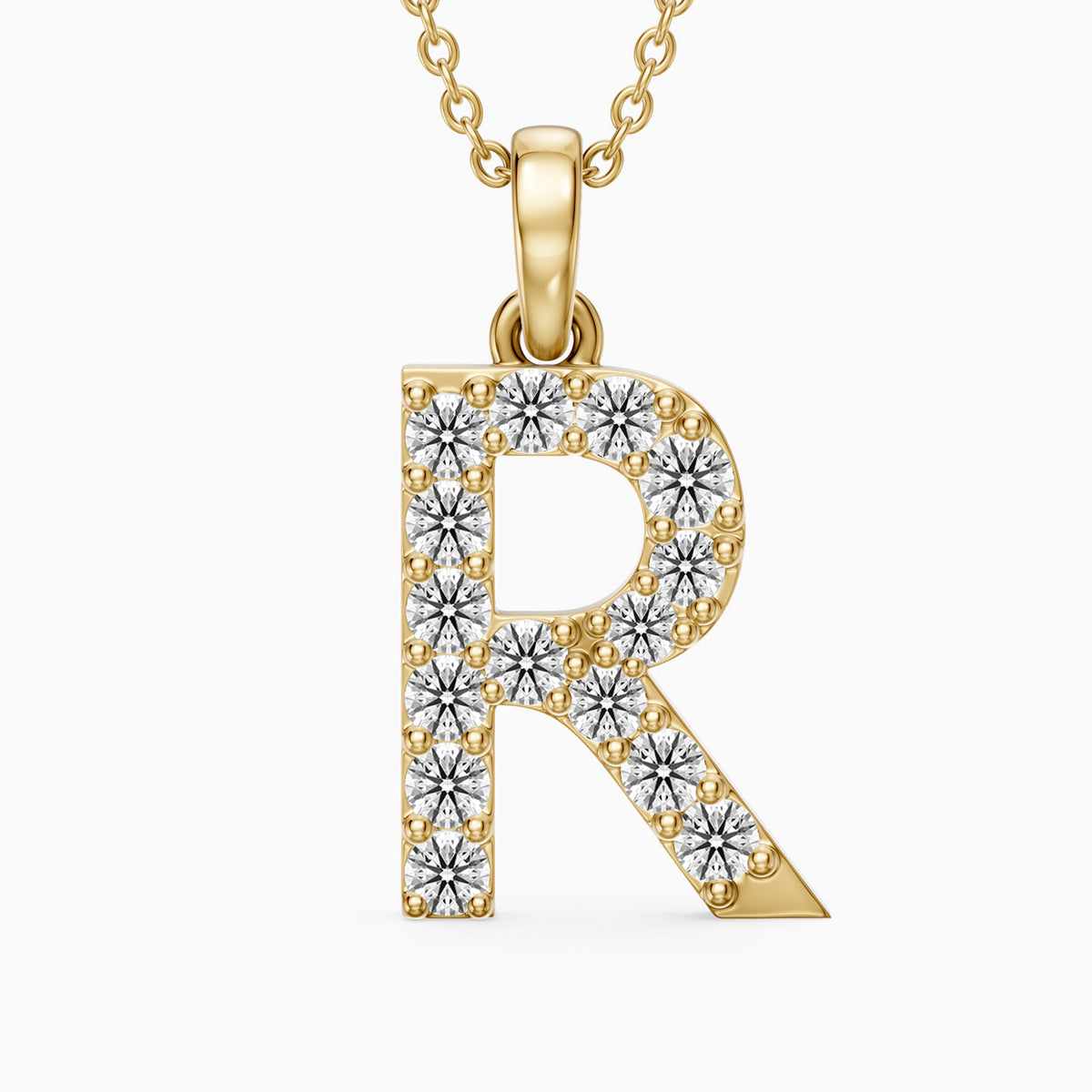 Lacey Lab Grown Diamond R Initial Pendant Necklace
