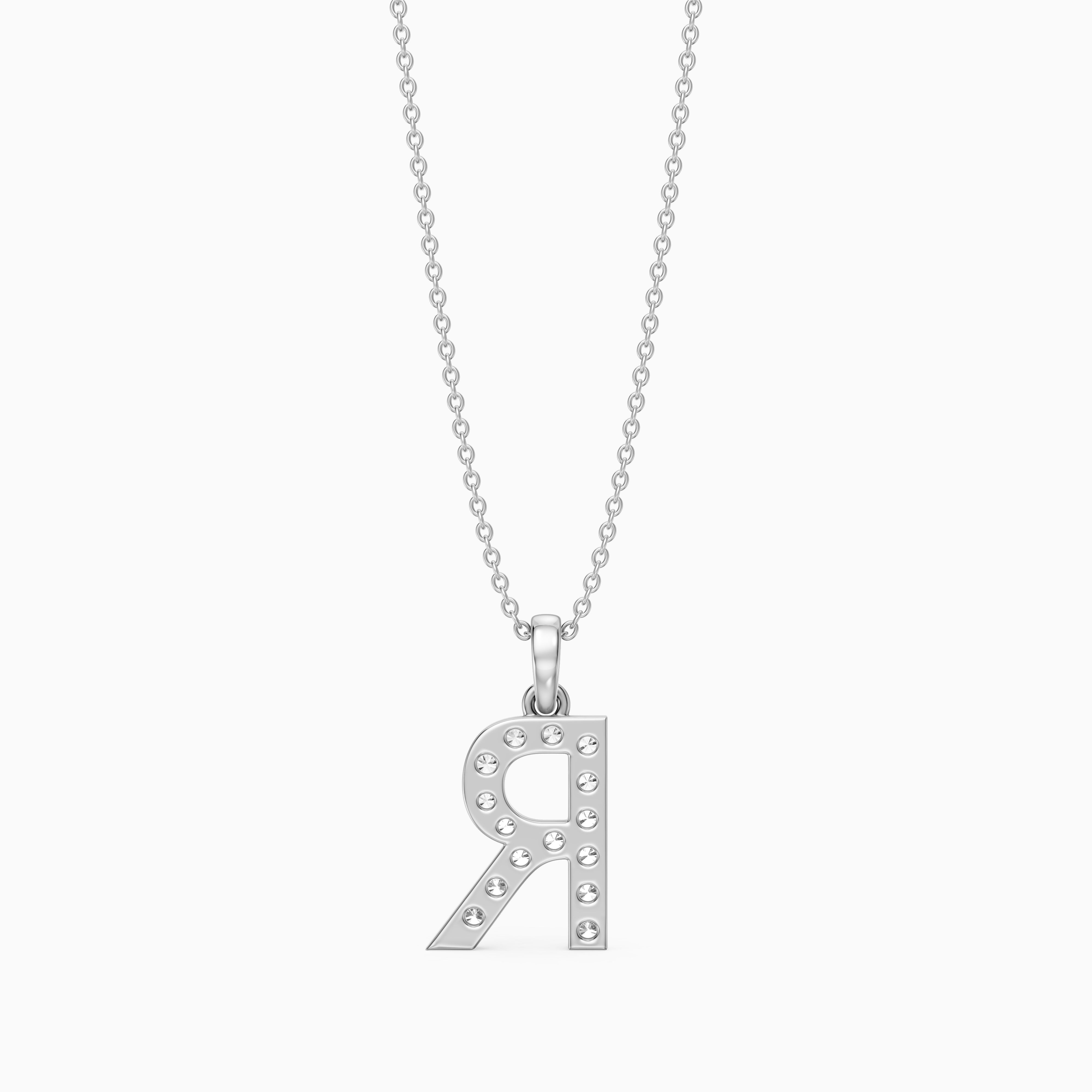 Lacey Lab Grown Diamond R Initial Pendant Necklace