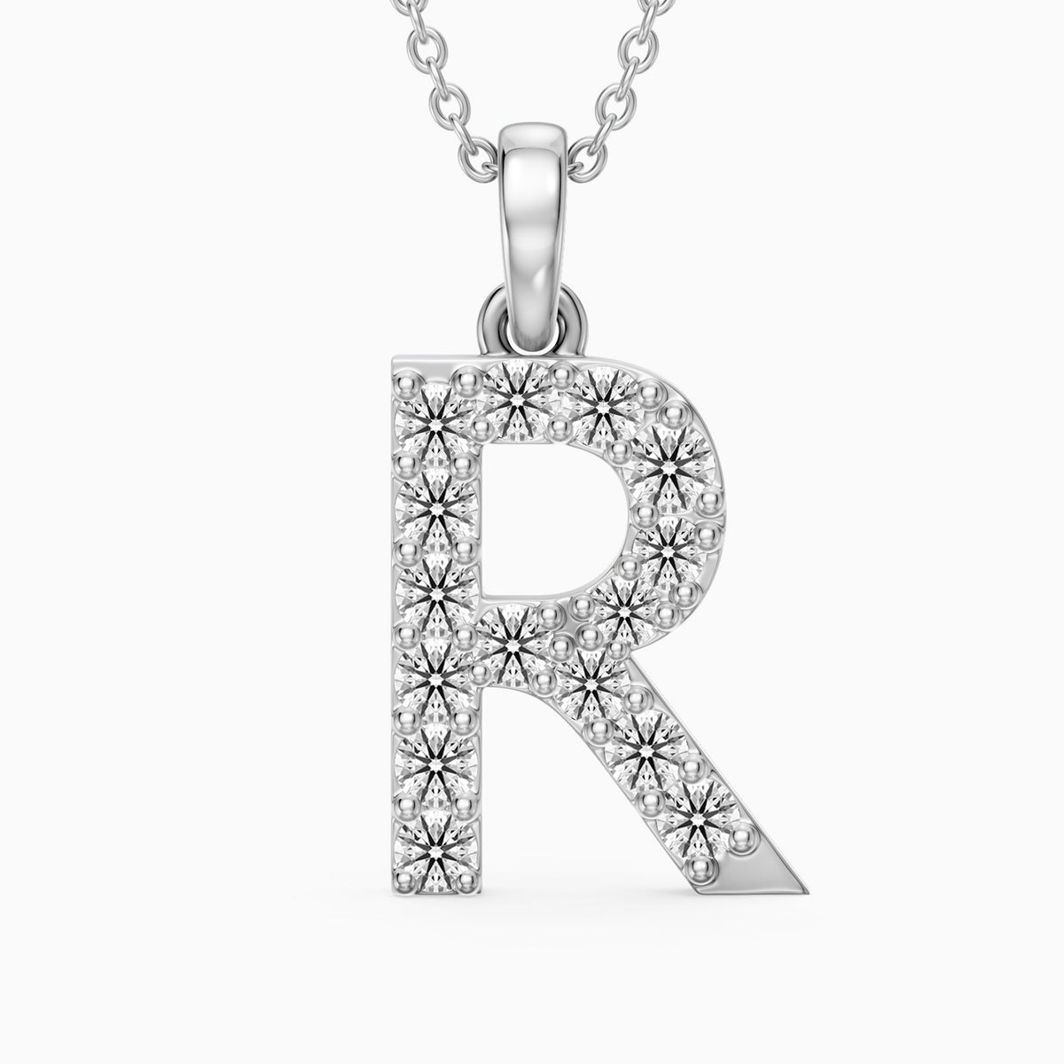 Lacey Lab Grown Diamond R Initial Pendant Necklace