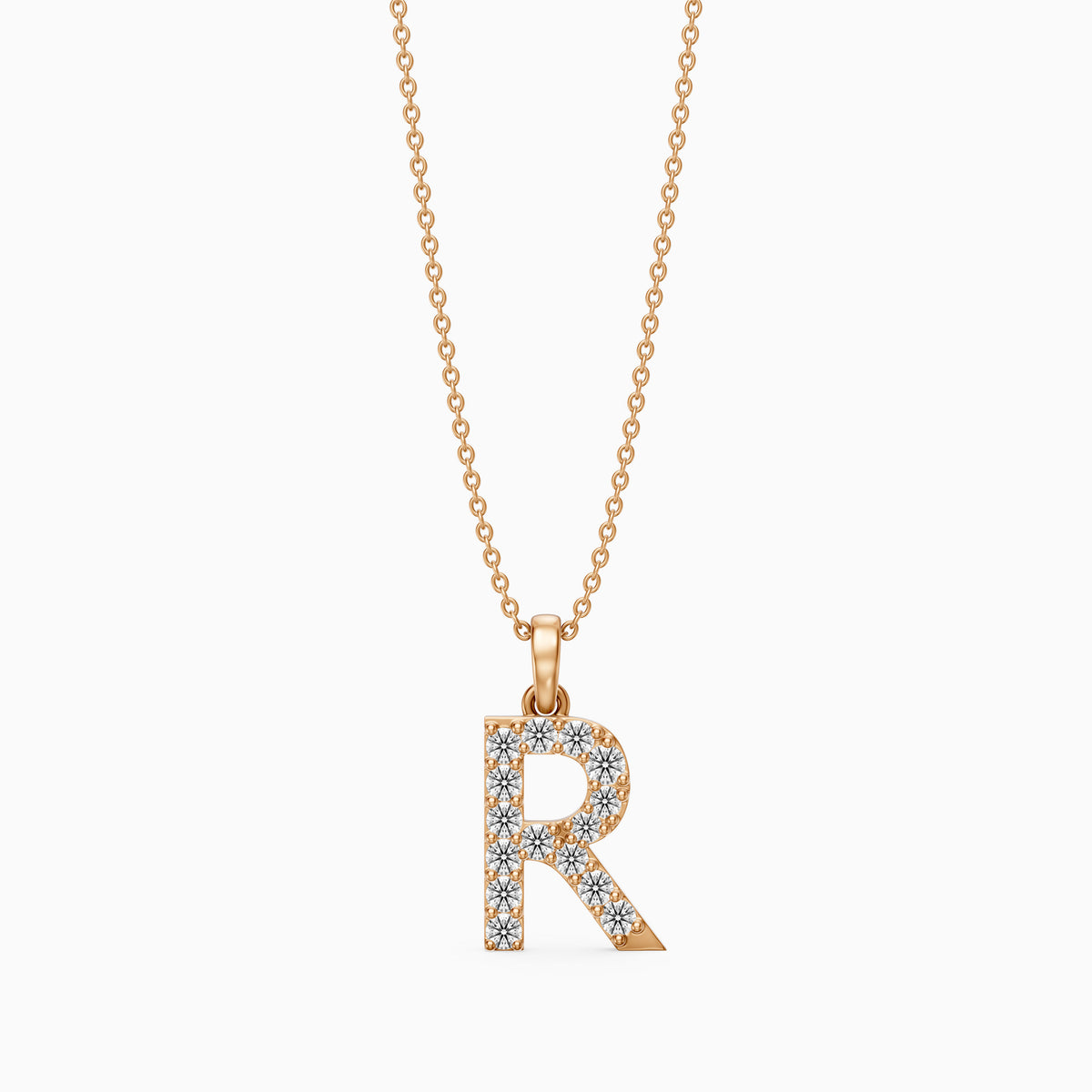 Lacey Lab Grown Diamond R Initial Pendant Necklace