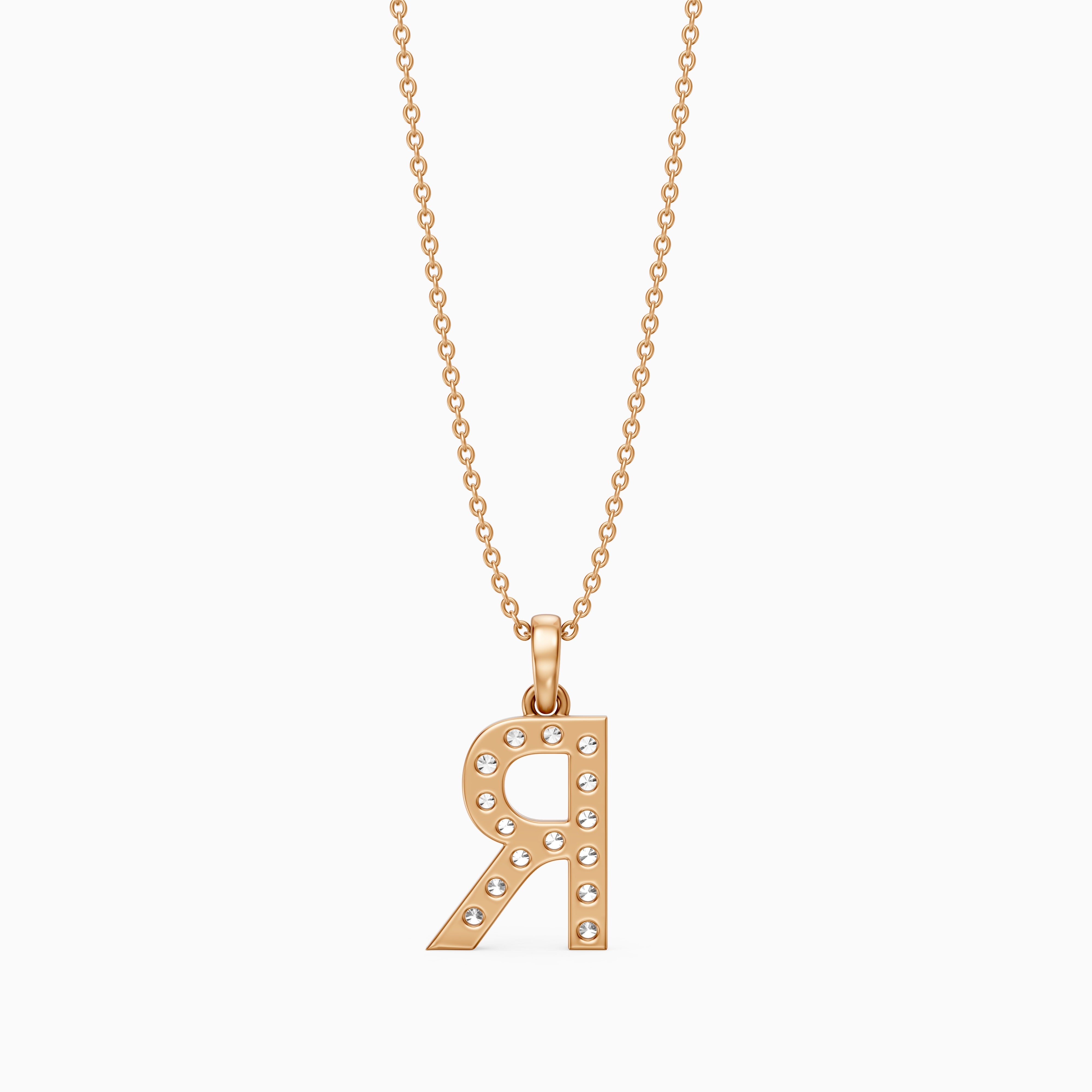 Lacey Lab Grown Diamond R Initial Pendant Necklace
