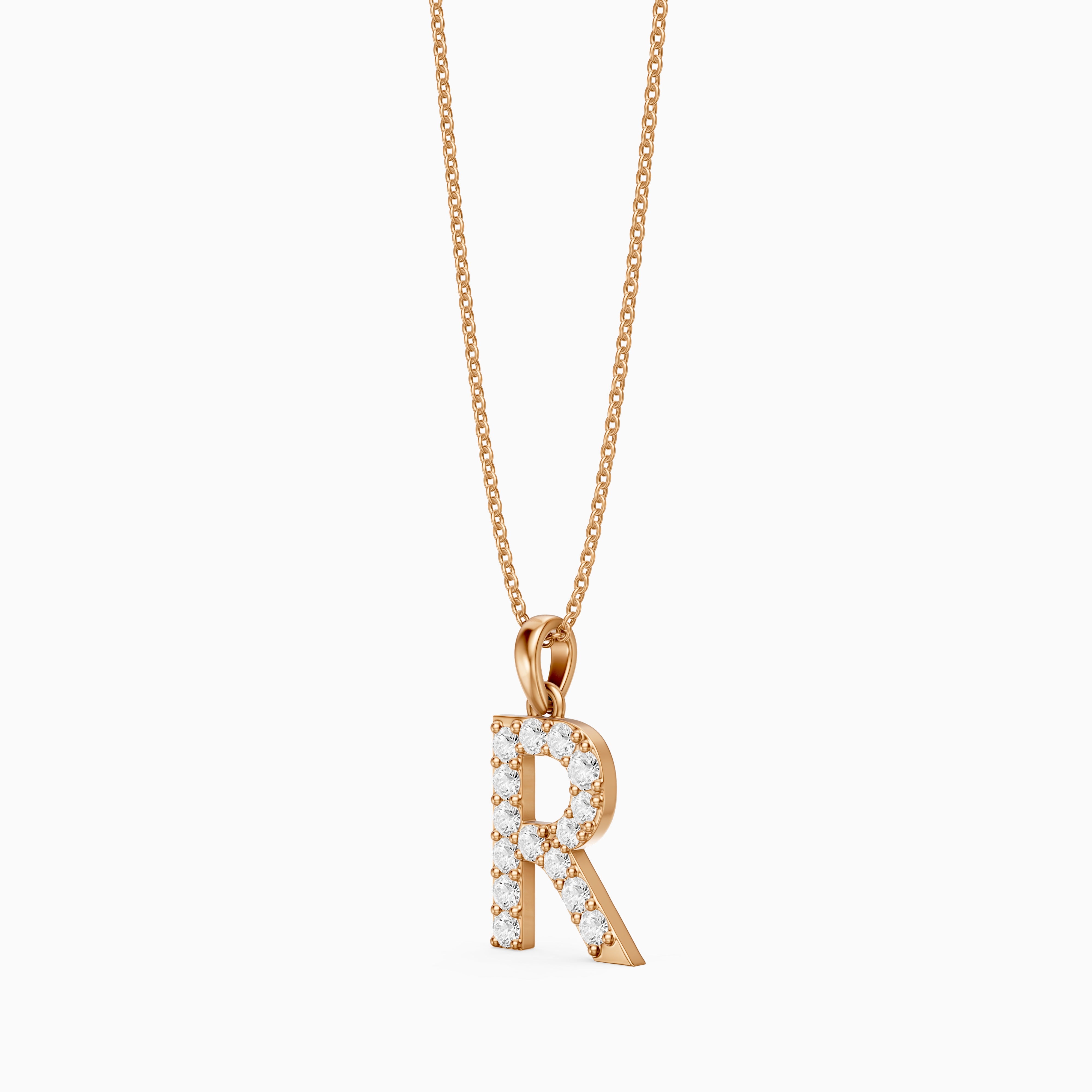 Lacey Lab Grown Diamond R Initial Pendant Necklace