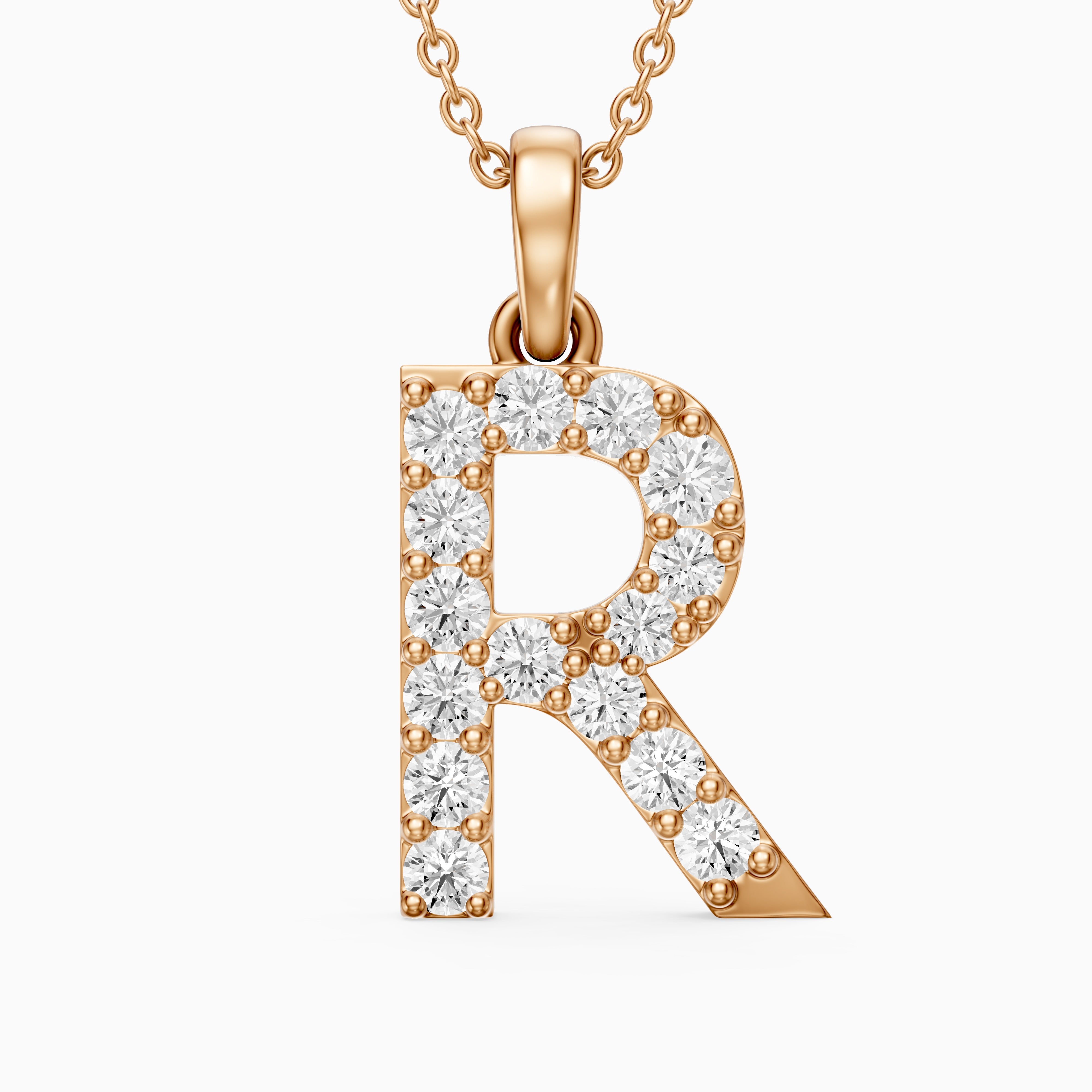 Lacey Lab Grown Diamond R Initial Pendant Necklace