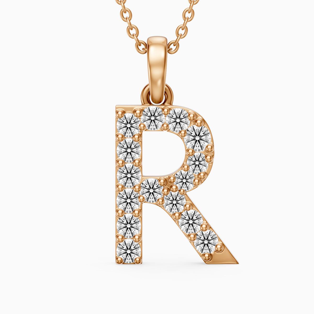 Lacey Lab Grown Diamond R Initial Pendant Necklace