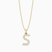 Athena Lab Grown Diamond S Initial Pendant Necklace