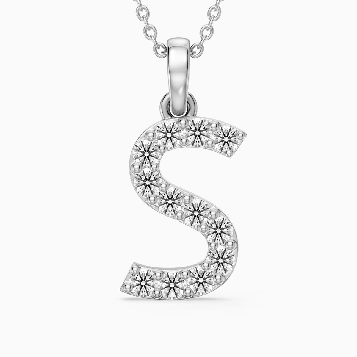 Athena Lab Grown Diamond S Initial Pendant Necklace