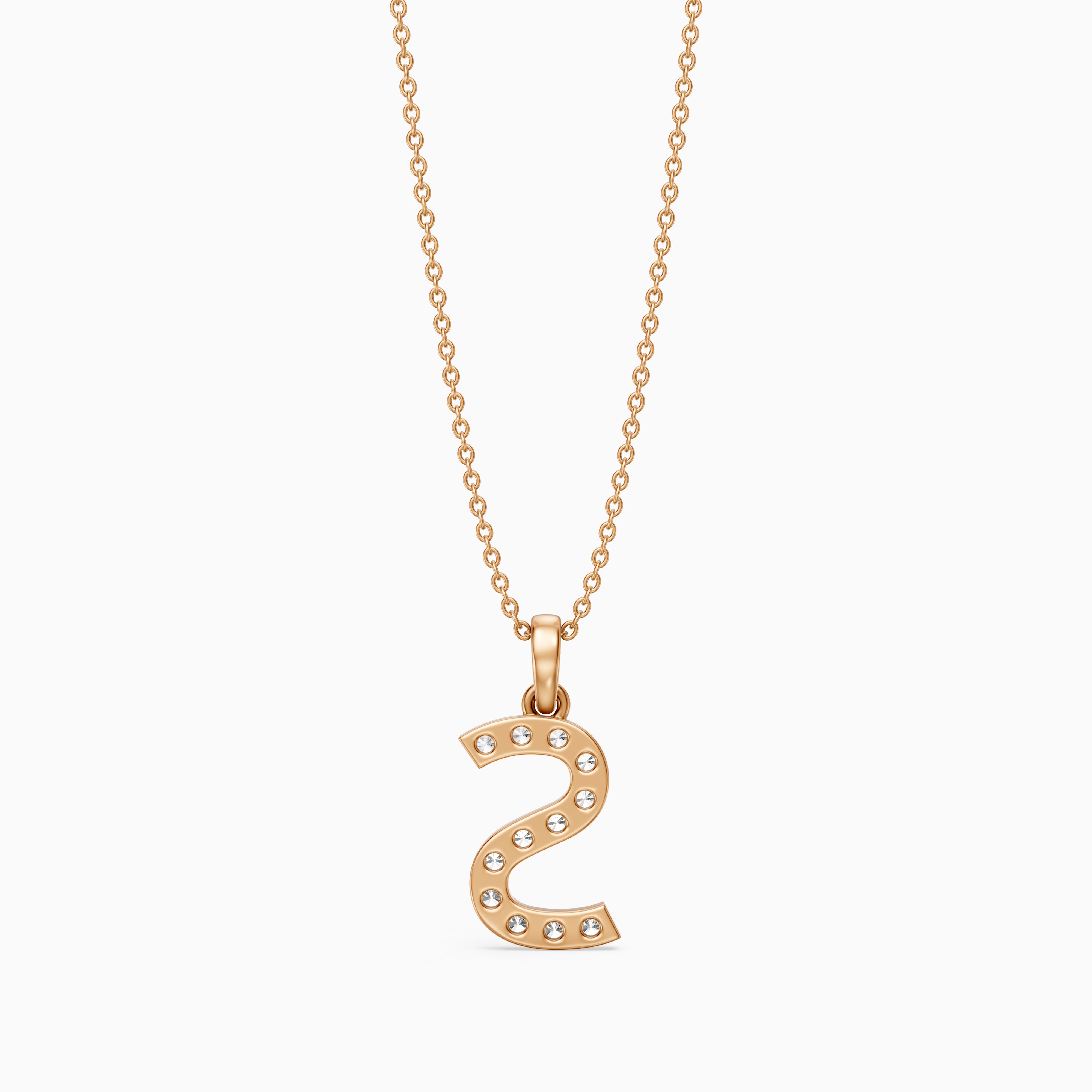 Athena Lab Grown Diamond S Initial Pendant Necklace