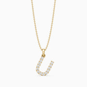 Amora Lab Grown Diamond U Initial Pendant Necklace